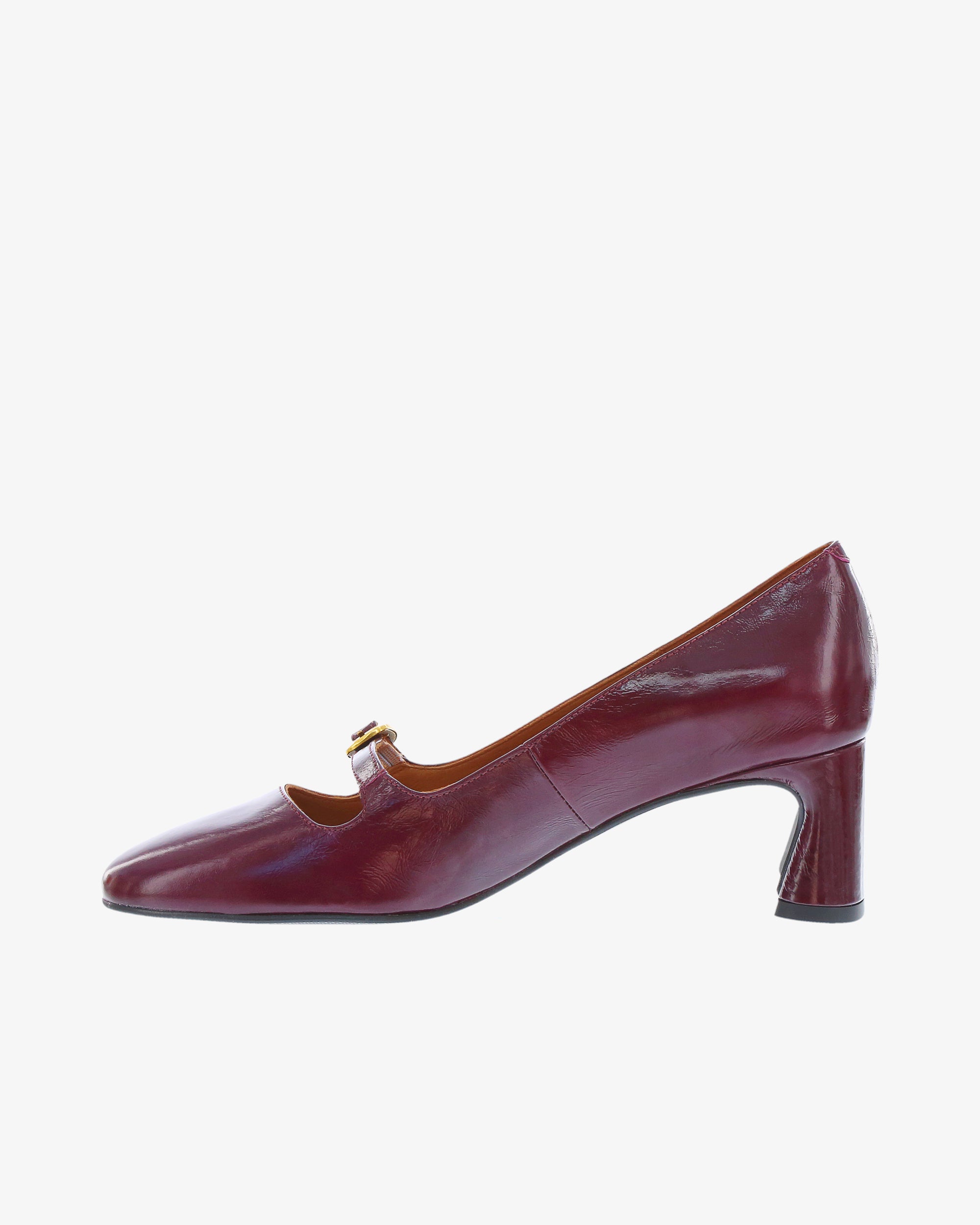 Neo Arielle Heel in Eggplant Crinkle Patent Leather inside view | colour:eggplant-crinkle-patent-leather