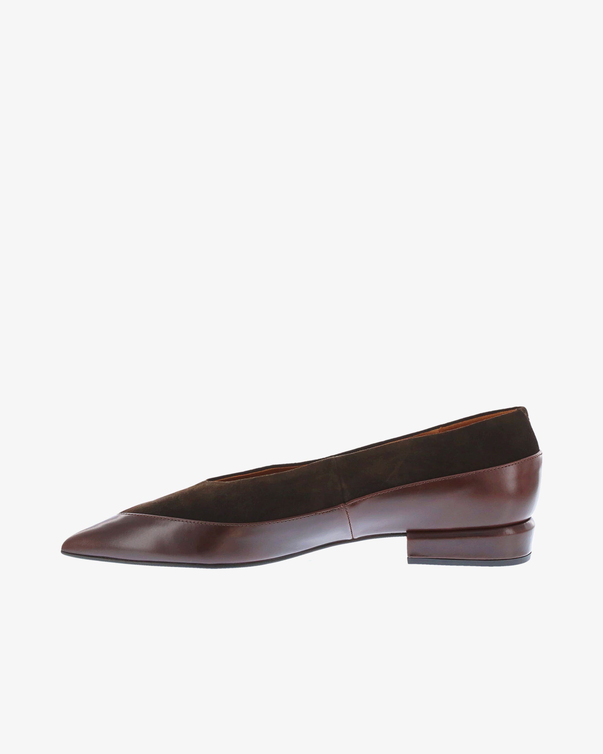 Neo Arlyn Shoe in Chocolate Semi Gloss/Suede Leather inside view | colour:chocolate-semi-gloss-suede-leather