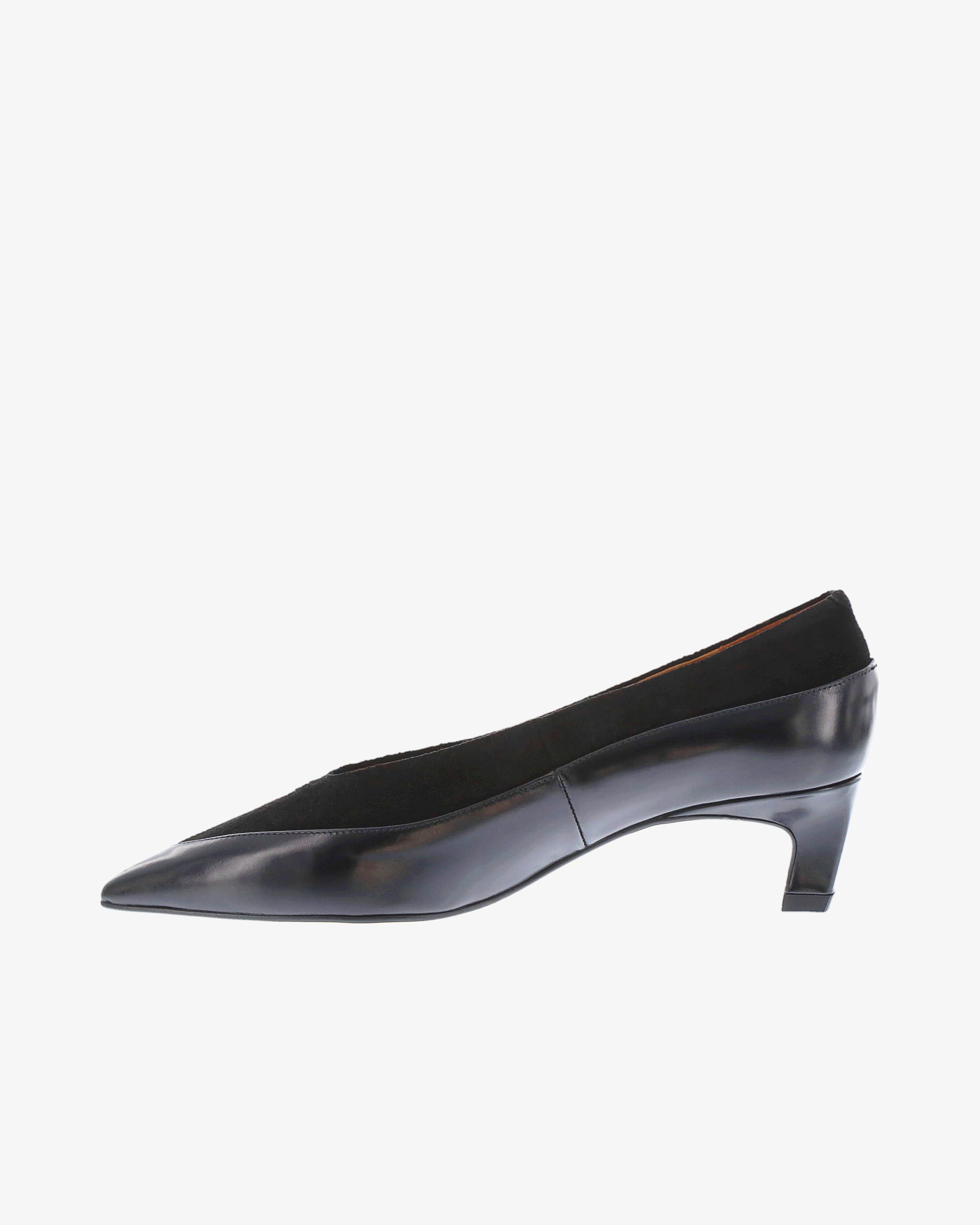 Neo Avelyn Shoe in Black Semi Gloss/Suede Leather inside view | colour:black-semi-gloss-suede-leather