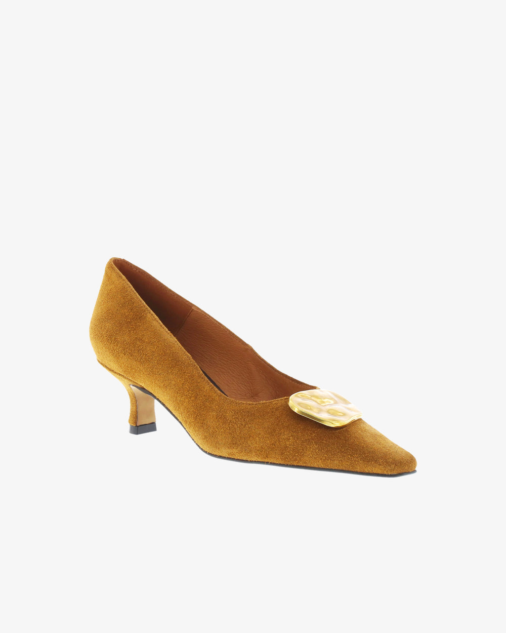 Neo Blaire Shoe in Mahogany Suede Leather angled view | colour:mahogany-suede-leather