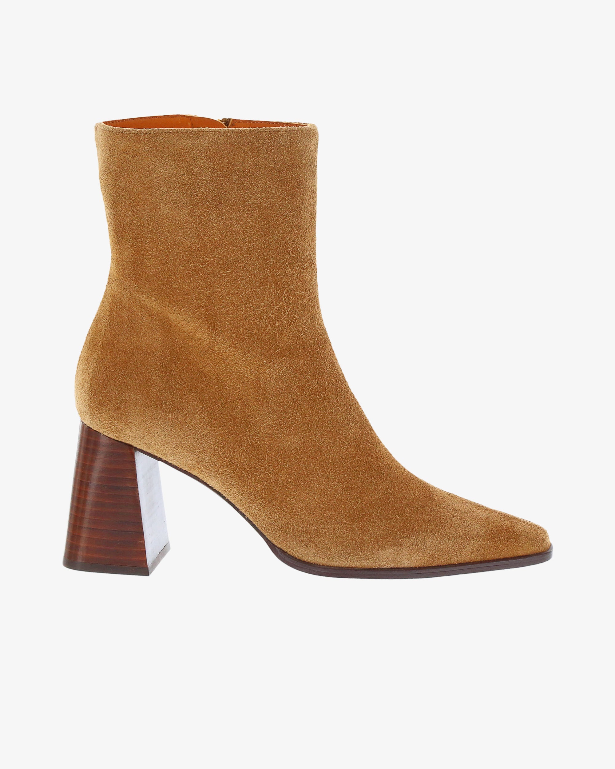 Neo Calix Ankle Boot in Camel Suede Leather side view | colour:camel-suede-leather