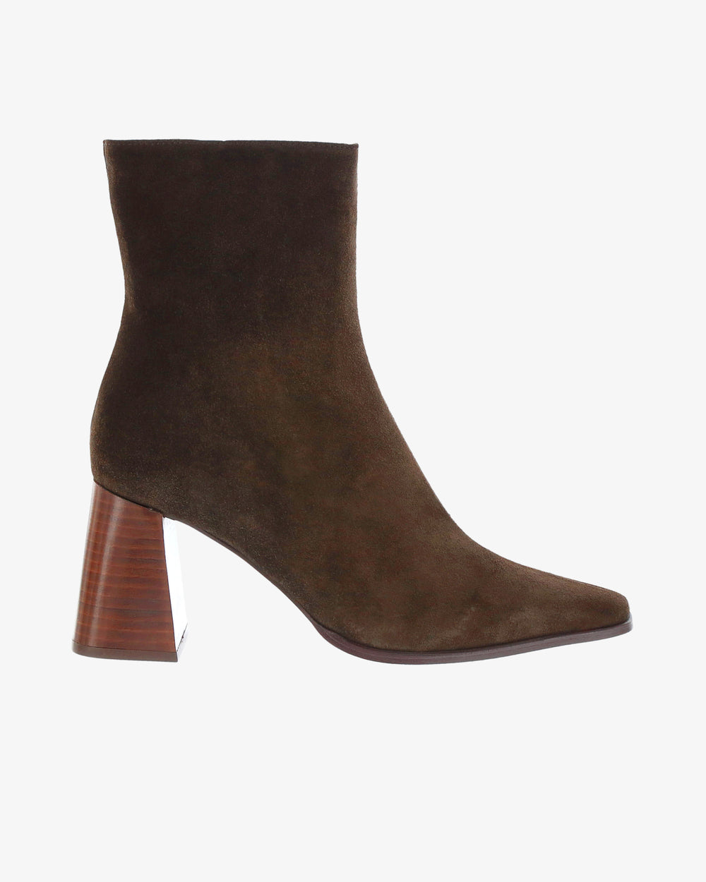 Neo Calix Ankle Boot in Chocolate Suede Leather side view | colour:chocolate-suede-leather