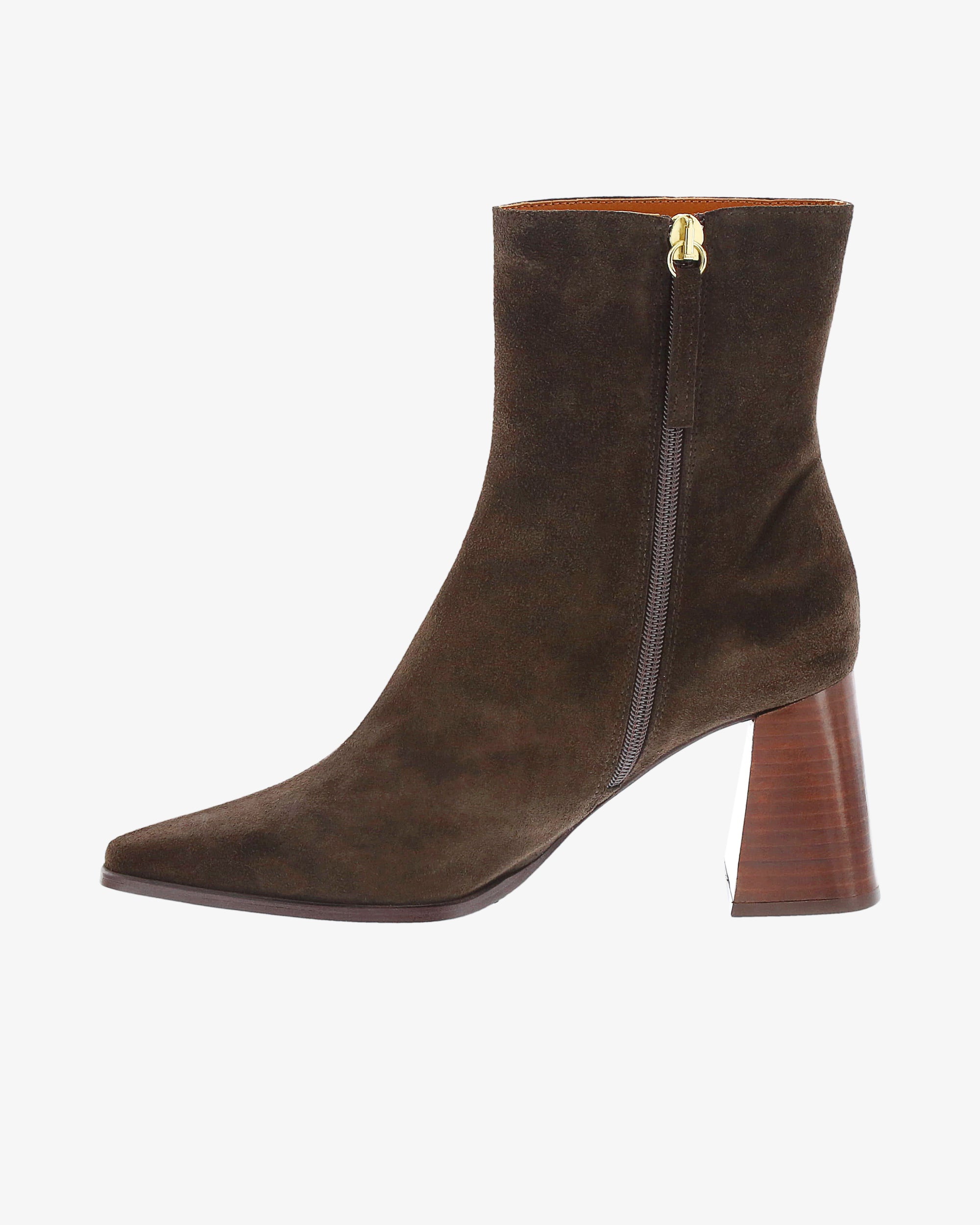 Neo Calix Ankle Boot in Chocolate Suede Leather inside view | colour:chocolate-suede-leather