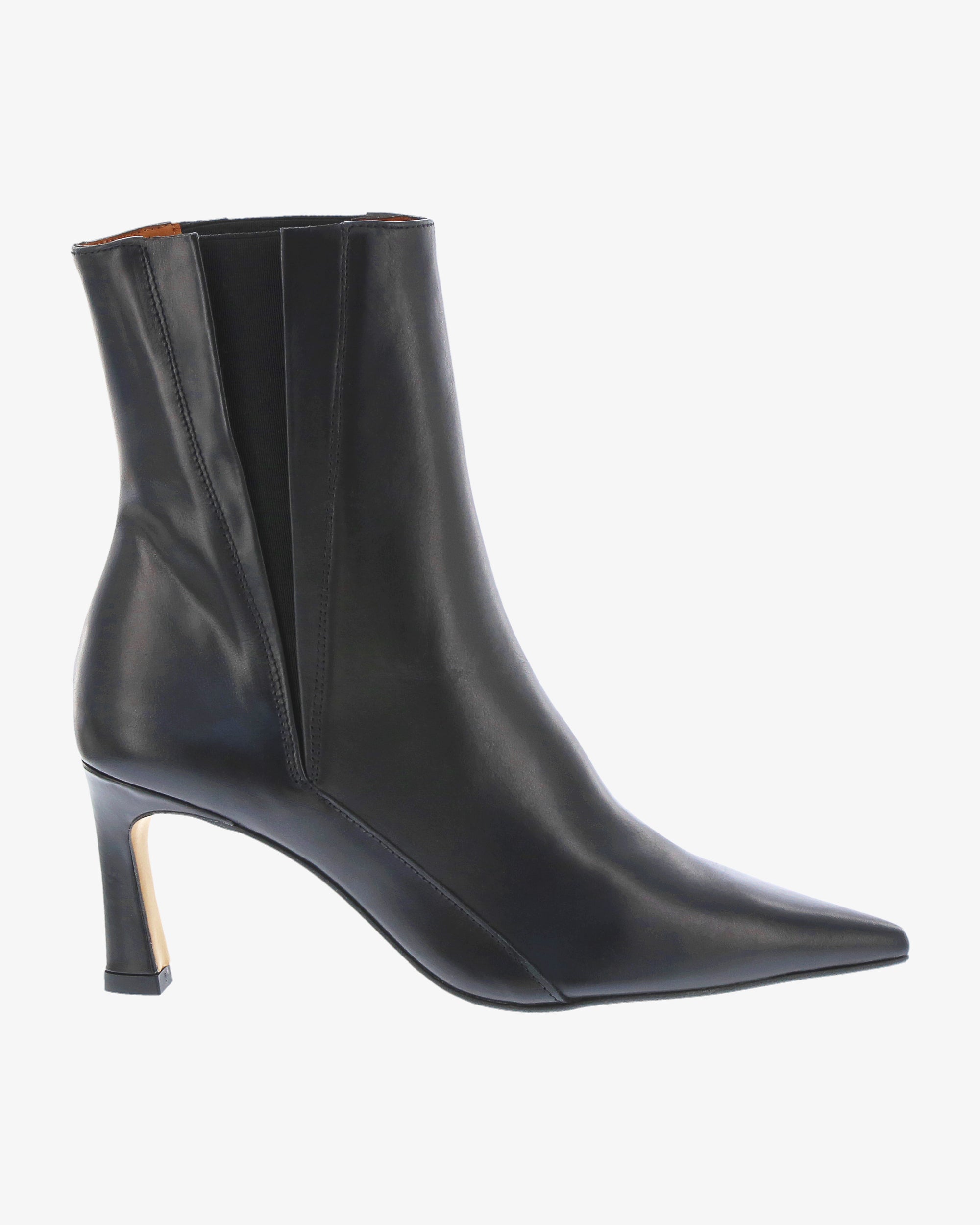 Neo Cerin Ankle Boot in Black Semi Gloss Leather side view | colour:black-semi-gloss-leather