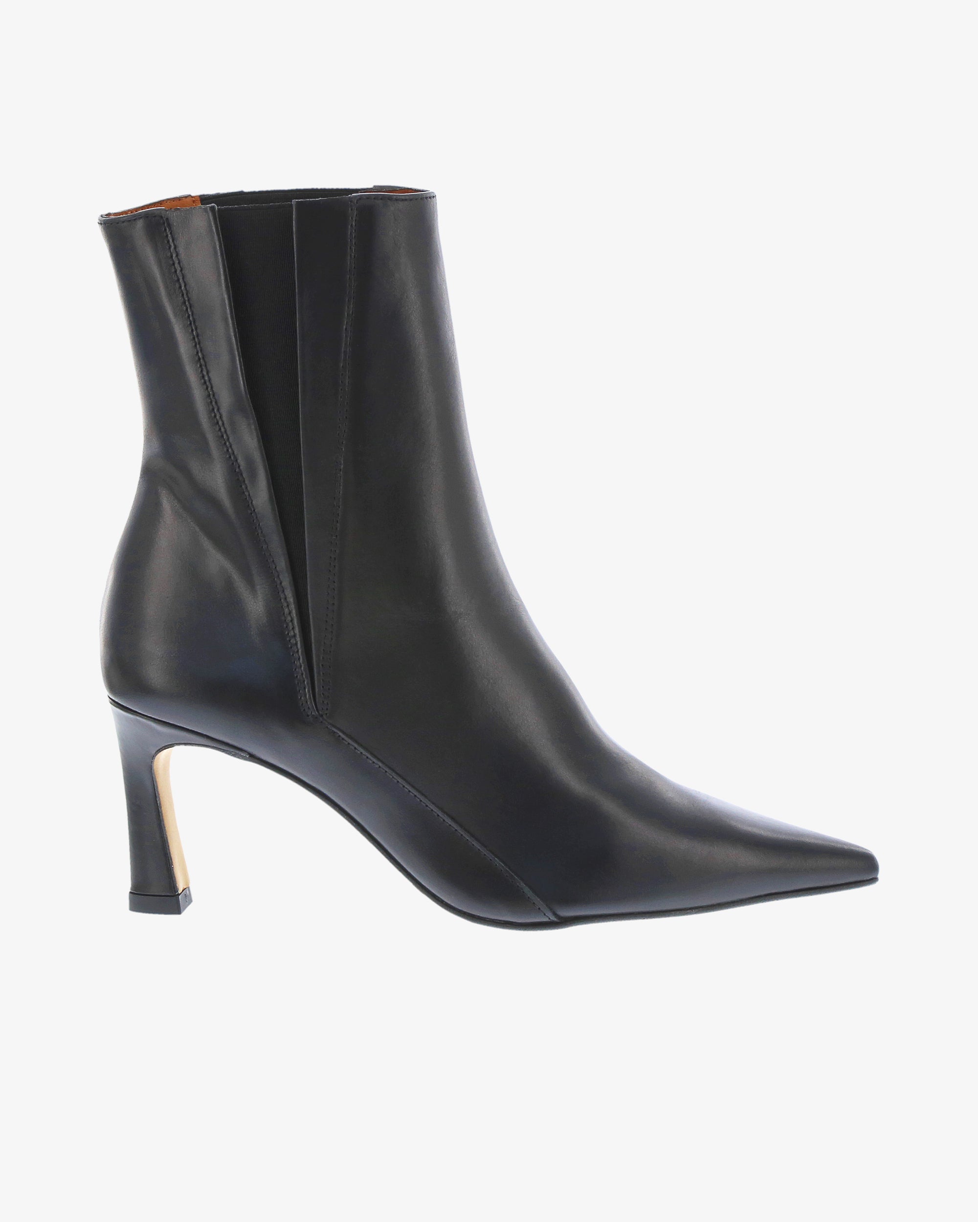 Neo Cerin Ankle Boot in Black Semi Gloss Leather side view | colour:black-semi-gloss-leather