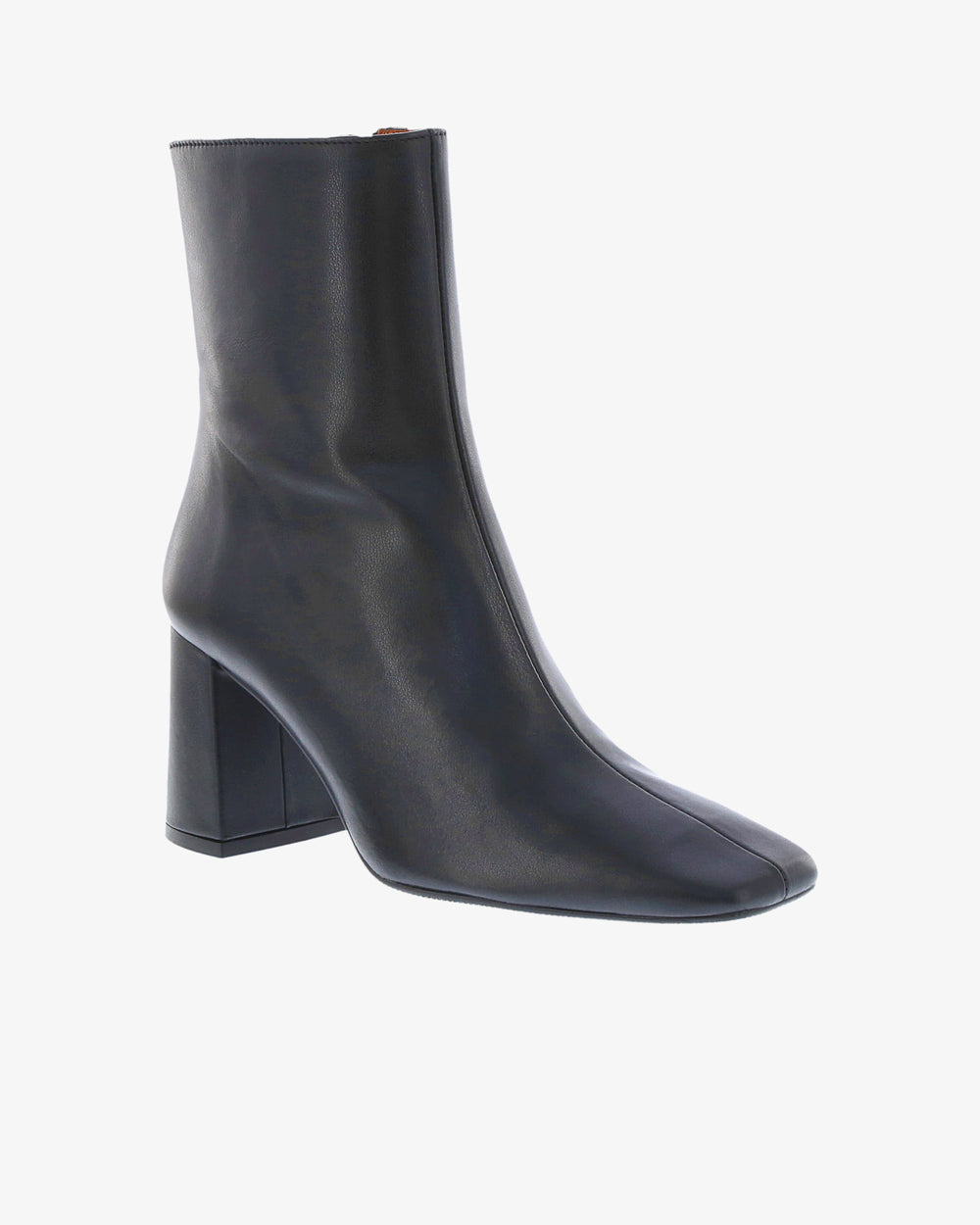 Neo Delphi Ankle Boot in Black Napa Leather angled view | colour:black-napa-leather