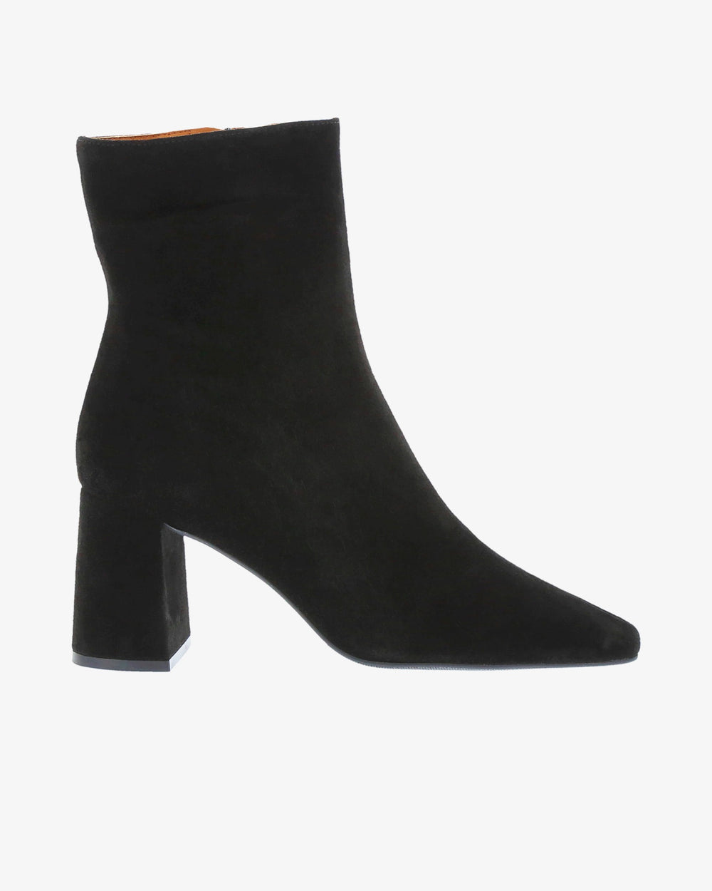 Neo Delphi Ankle Boot in Black Suede Leather side view | colour:black-suede-leather