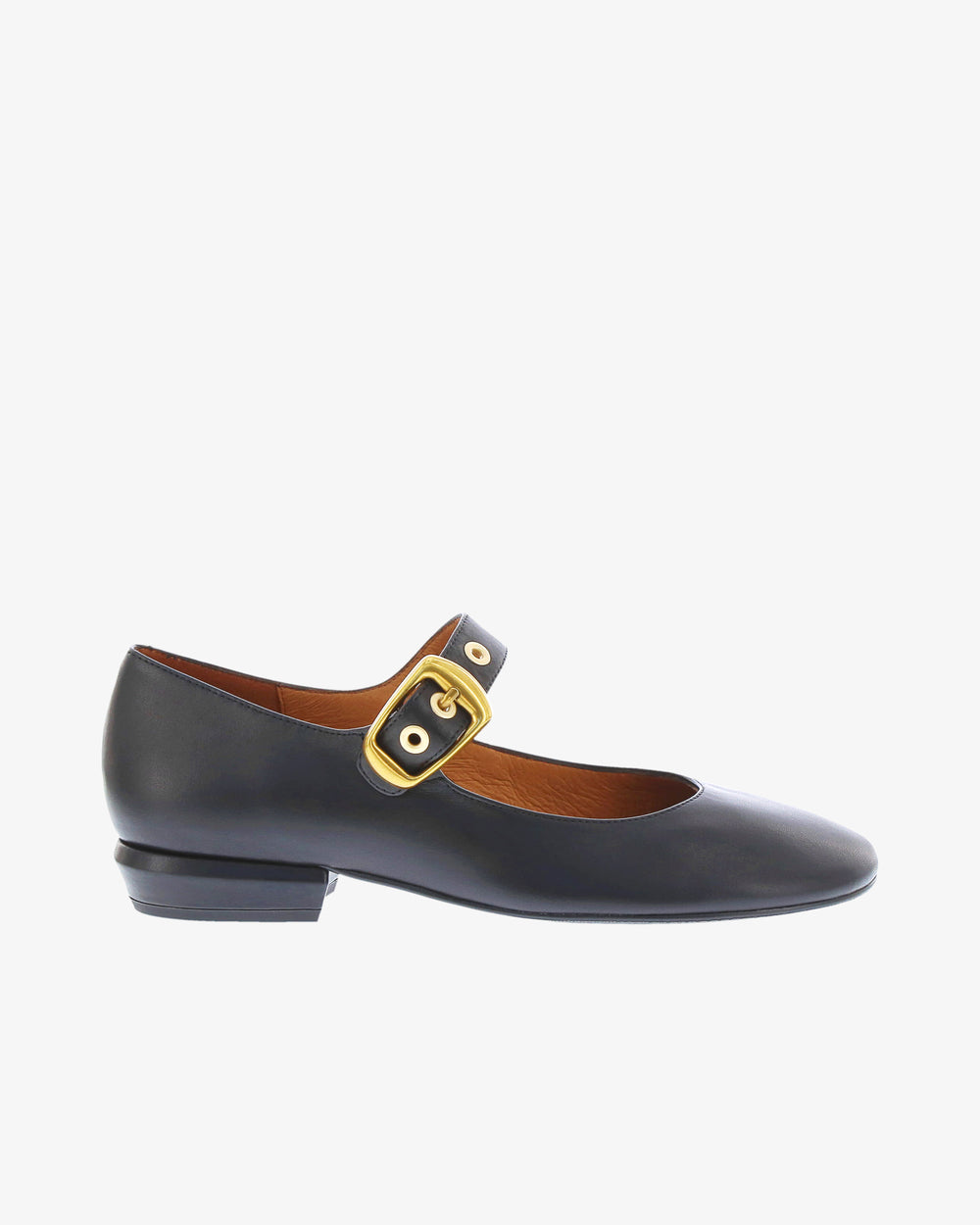 Neo Elowyn Flat in Black Napa Leather side view | colour:black-napa-leather