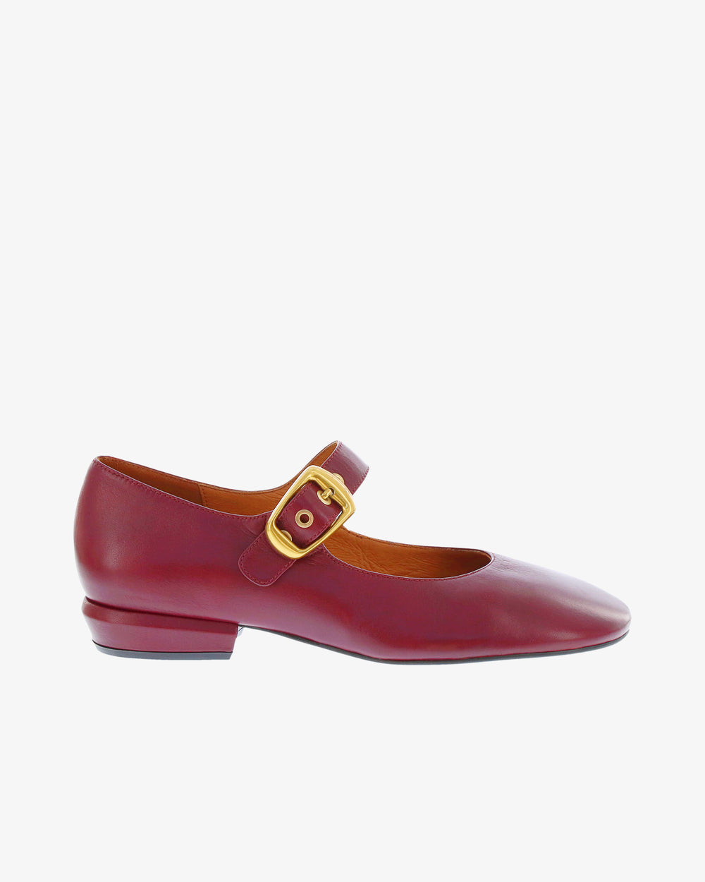Neo Elowyn Flat in Wine Napa Leather side view | colour:wine-napa-leather
