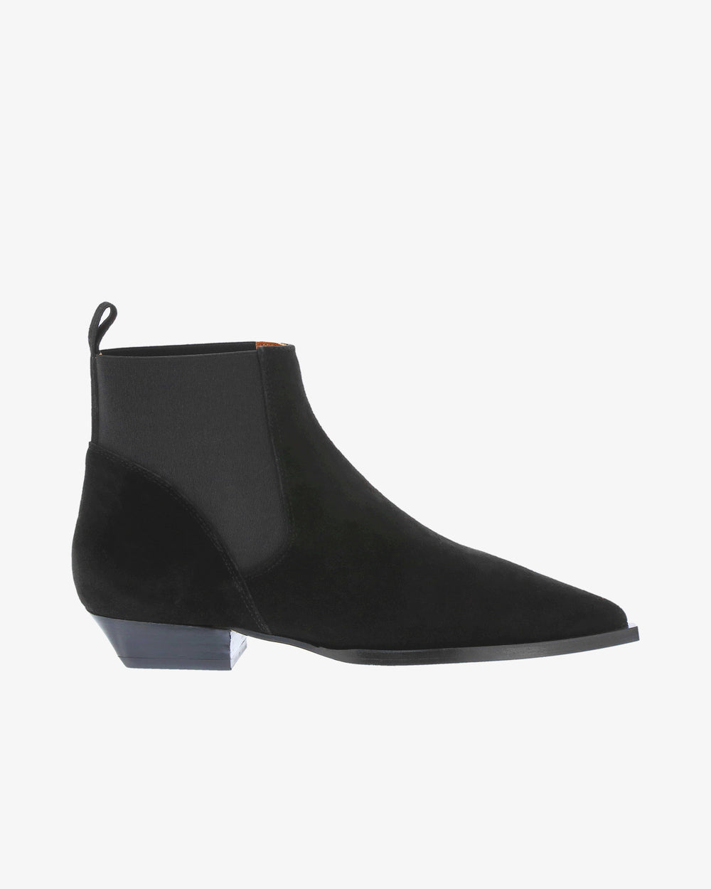 Neo Florin Ankle Boot in Black Suede Leather/Elastic side view | colour:black-suede-leather-elastic