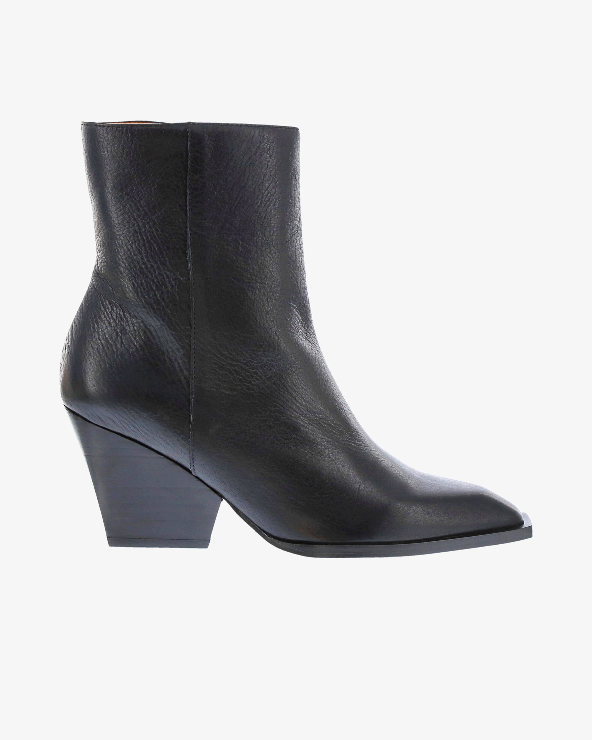 Neo Irisa Ankle Boot in Black Full Grain Leather side view | colour:black-full-grain-leather