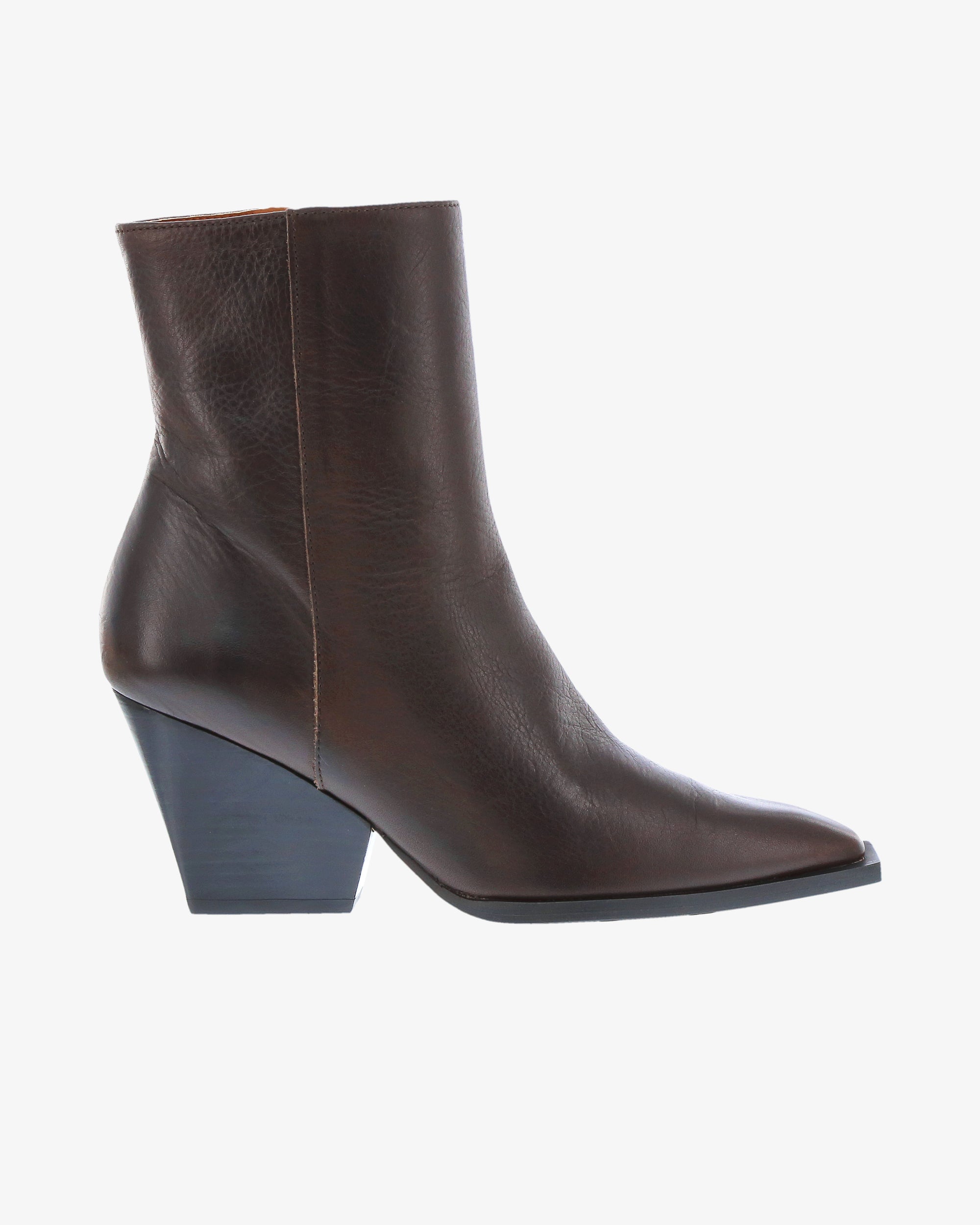 Neo Irisa Ankle Boot in Chocolate Full Grain Leather side view | colour:chocolate-full-grain-leather