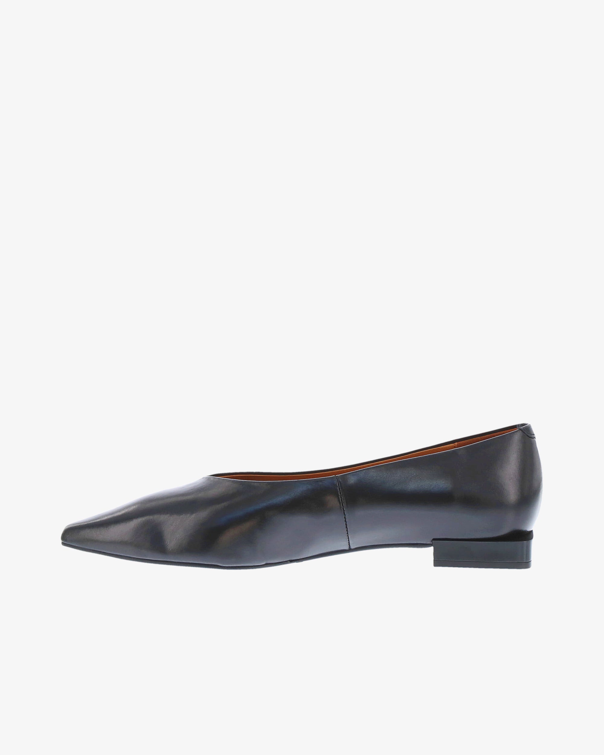 Neo Maris Flat in Black Semi Gloss Leather inside view | colour:black-semi-gloss-leather