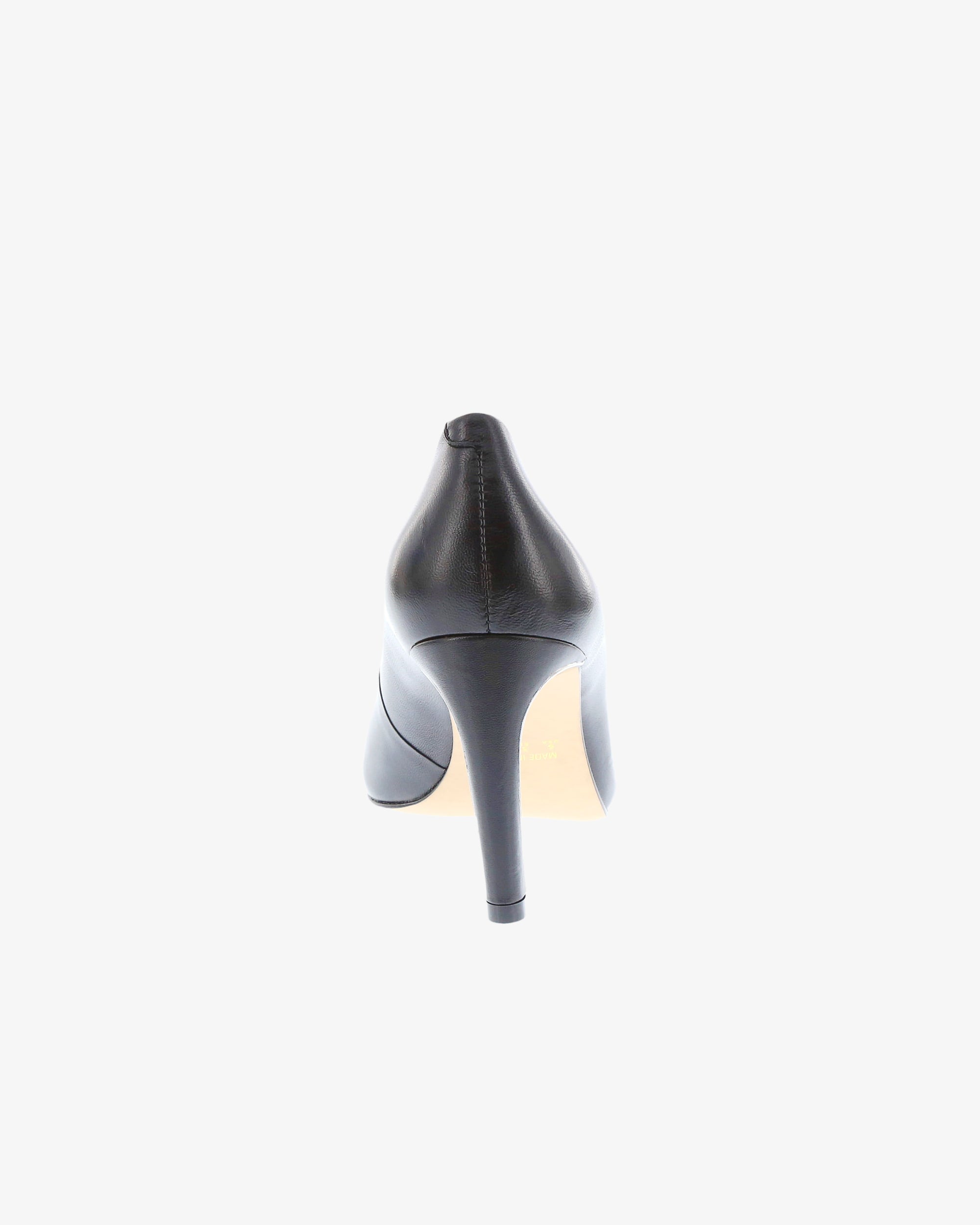 Neo X Xahara Heel in Black Napa Leather heel view | colour:black-napa-leather