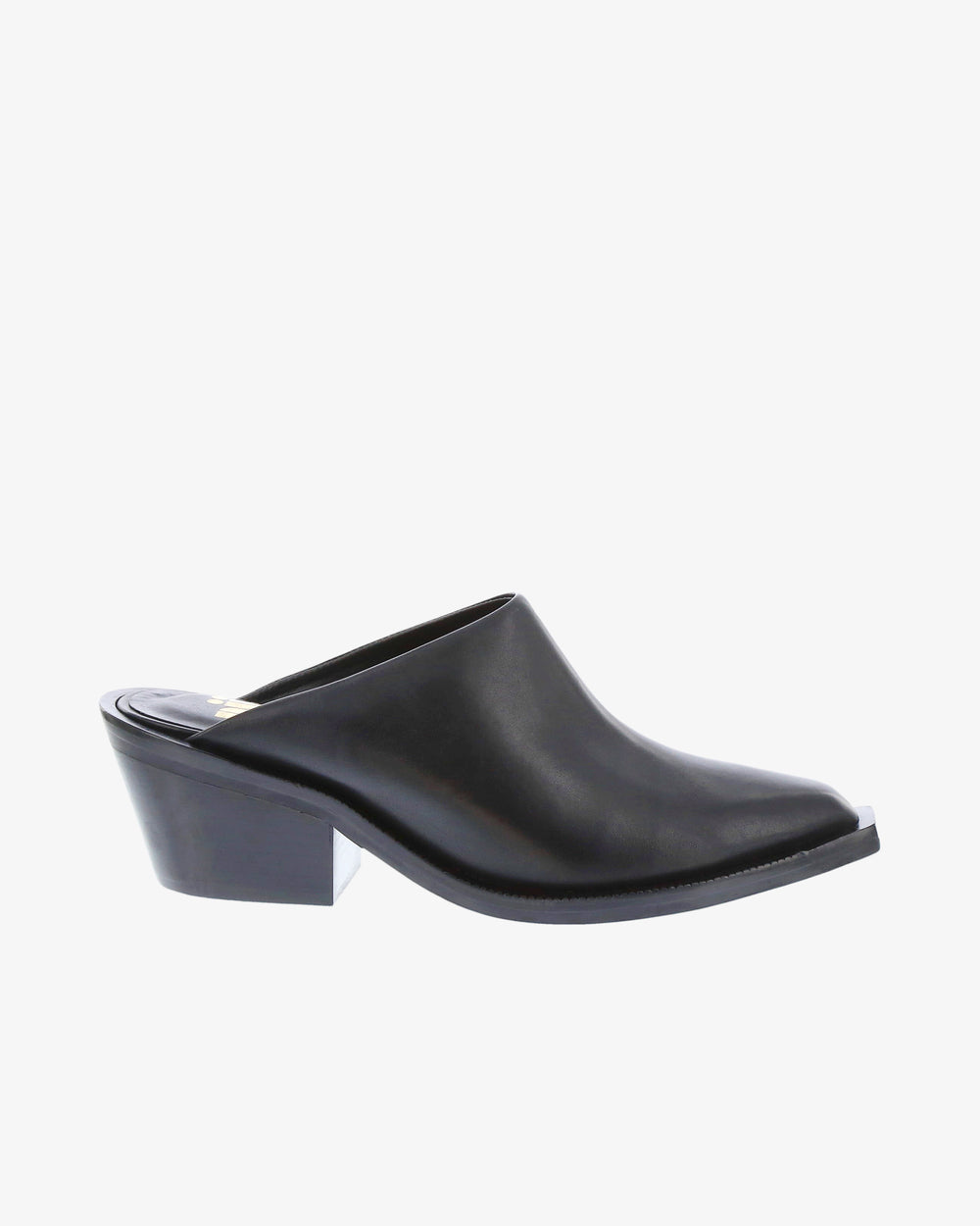 Neo X Xindra Mule in Black Napa Leather side view | colour:black-napa-leather