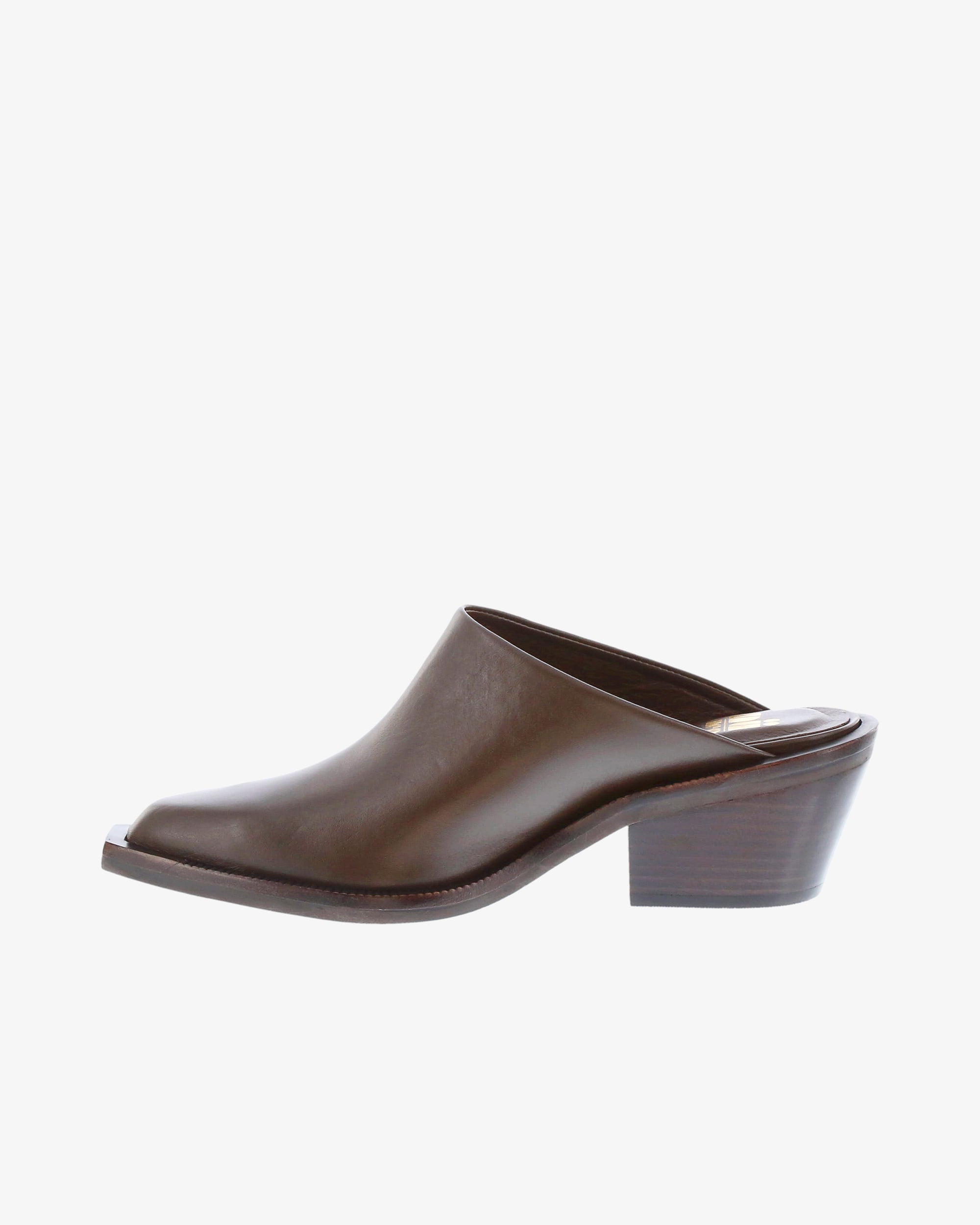 Neo X Xindra Mule in Chocolate Napa Leather inside view | colour:chocolate-napa-leather