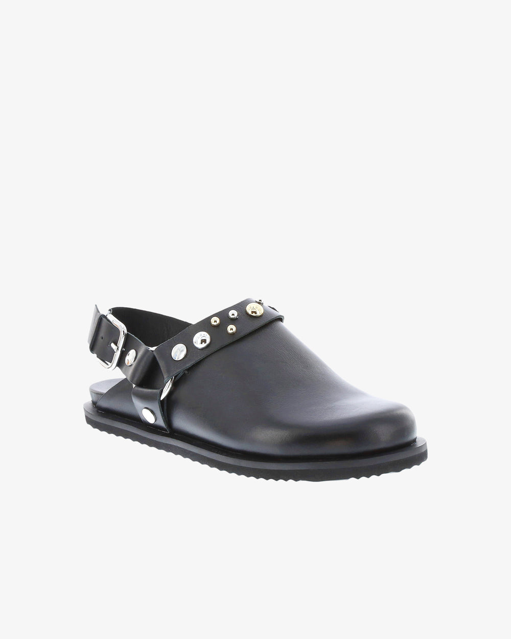 Neo X Xirena Mule in Black Napa Leather angled view | colour:black-napa-leather