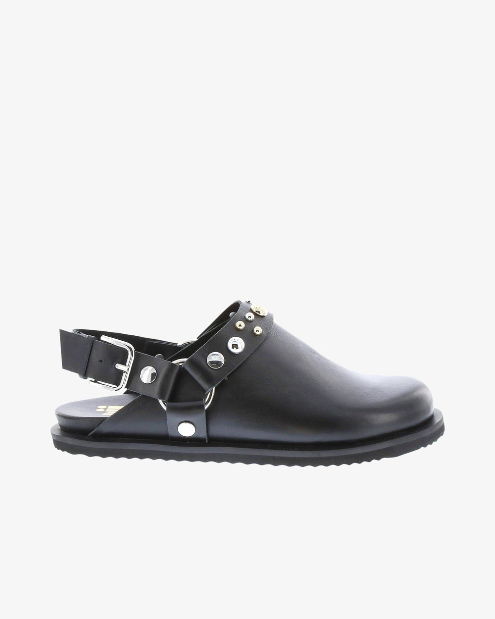 Neo X Xirena Mule in Black Napa Leather side view | colour:black-napa-leather