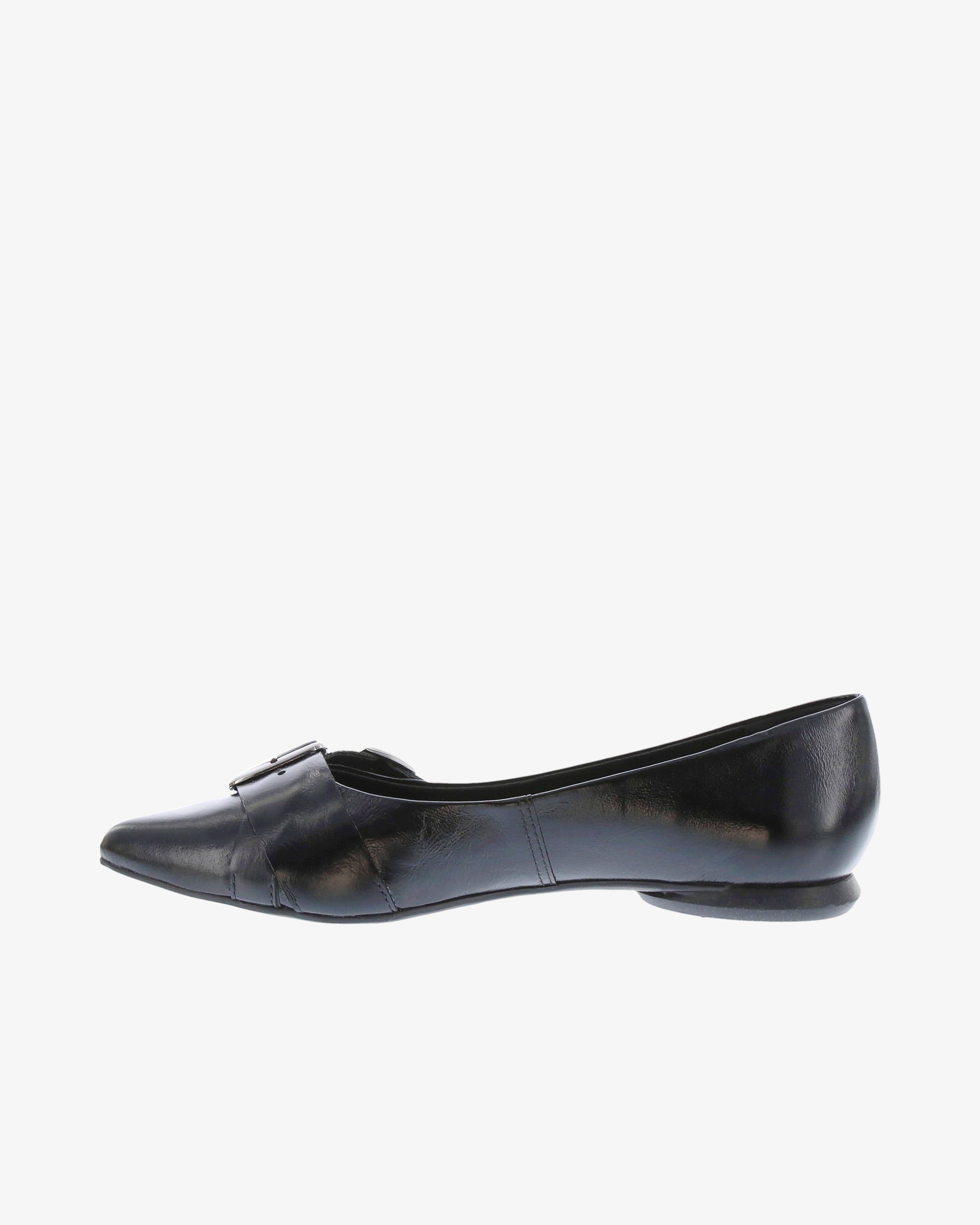 Nu by Neo Bellan Flat in Black Semi Shine Leather inside view | colour:black-semi-shine-leather