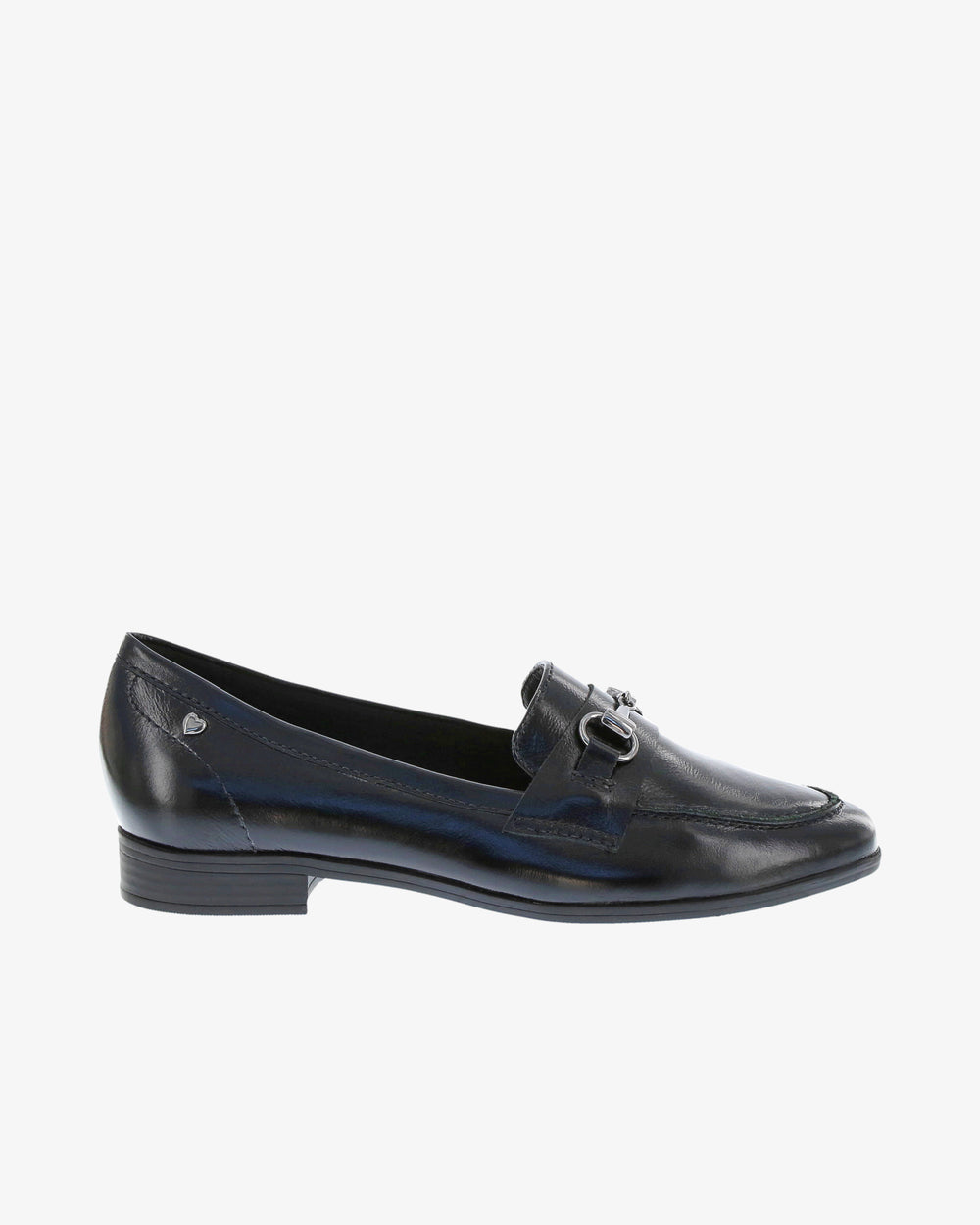 Nu by Neo Bellis Loafer in Black Semi Shine Leather side view | colour:black-semi-shine-leather