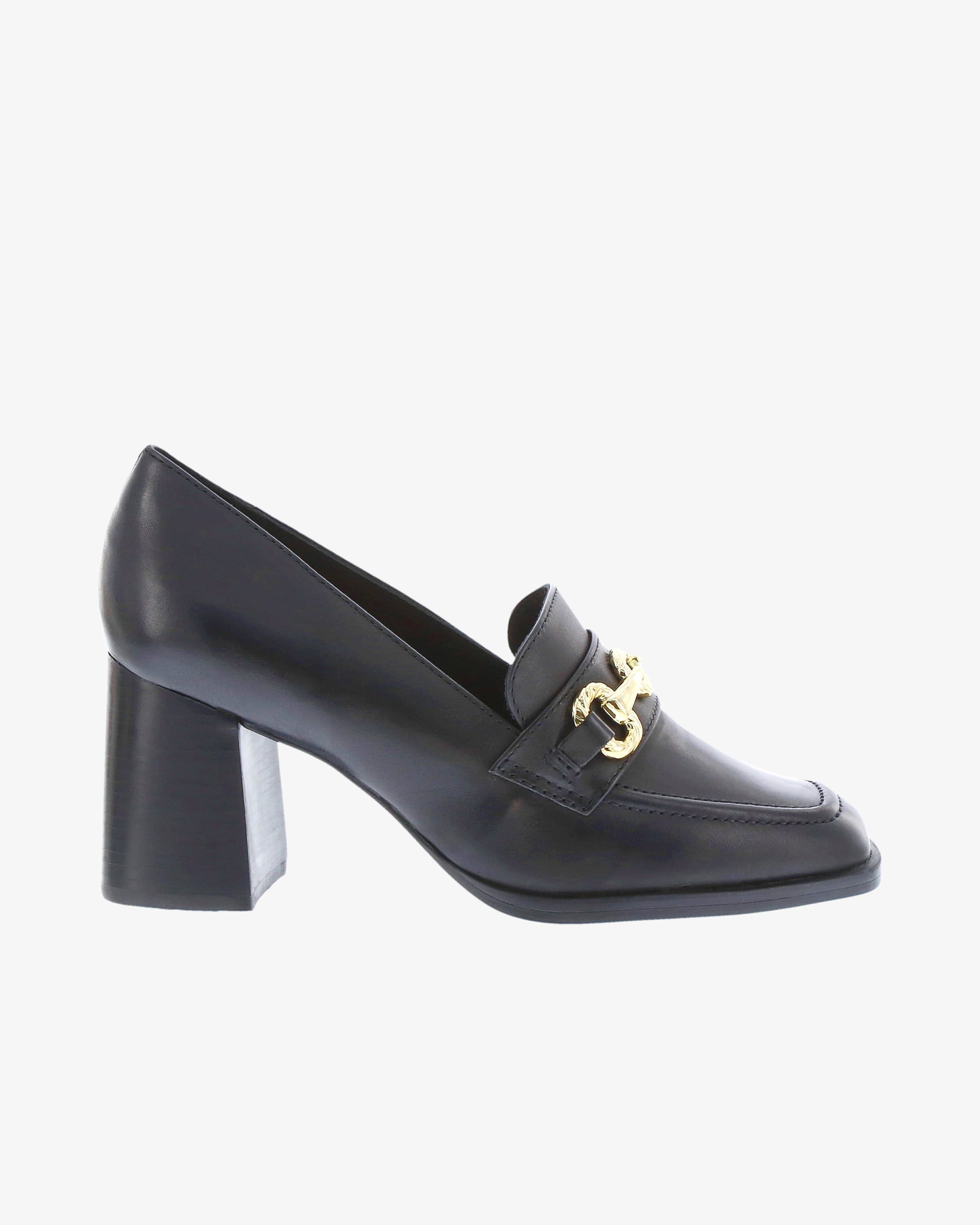 Nu by Neo Bouvia Loafer in Black Smooth Leather side view | colour:black-smooth-leather
