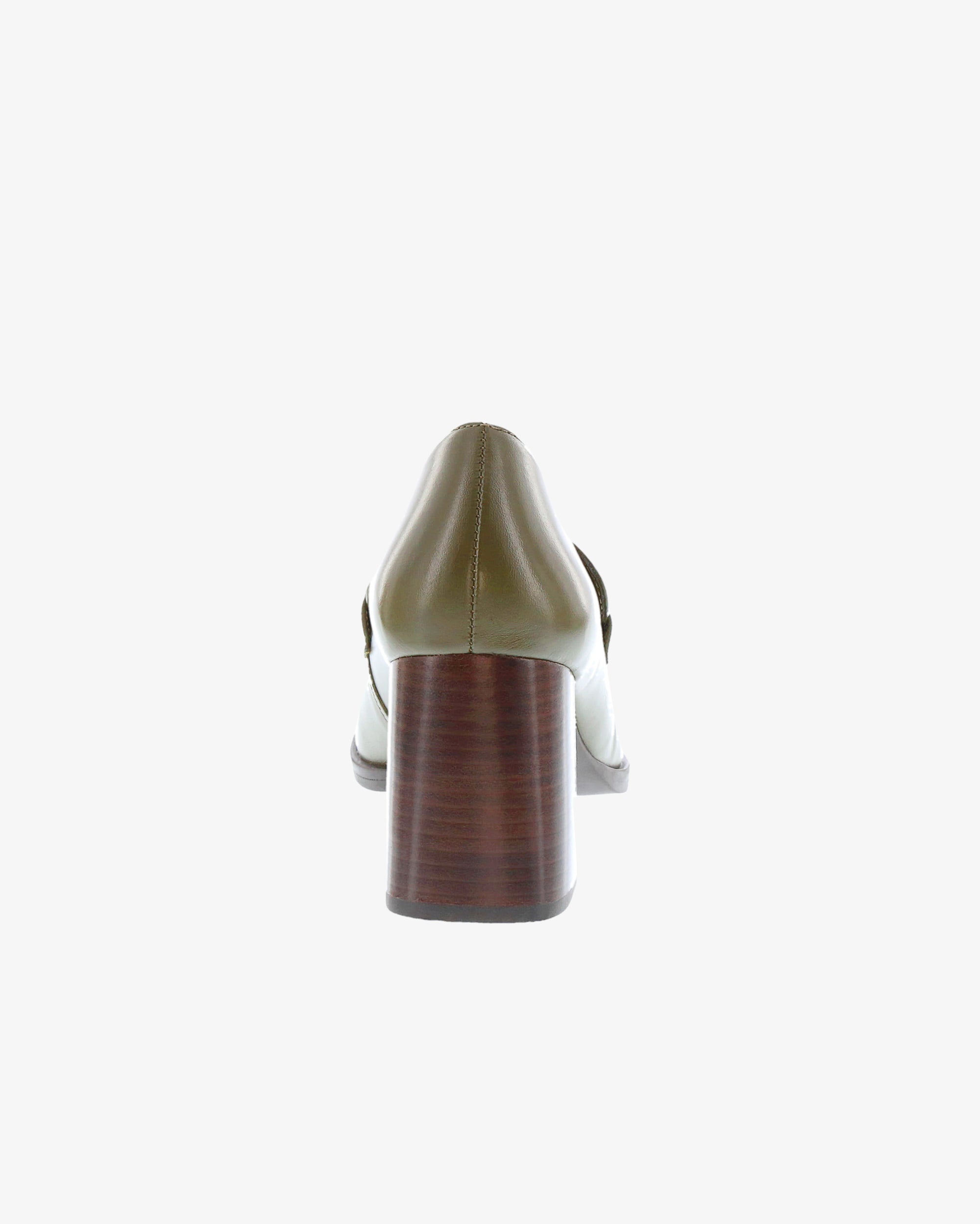 Nu by Neo Bouvia Loafer in Olive Smooth Leather heel view | colour:olive-smooth-leather