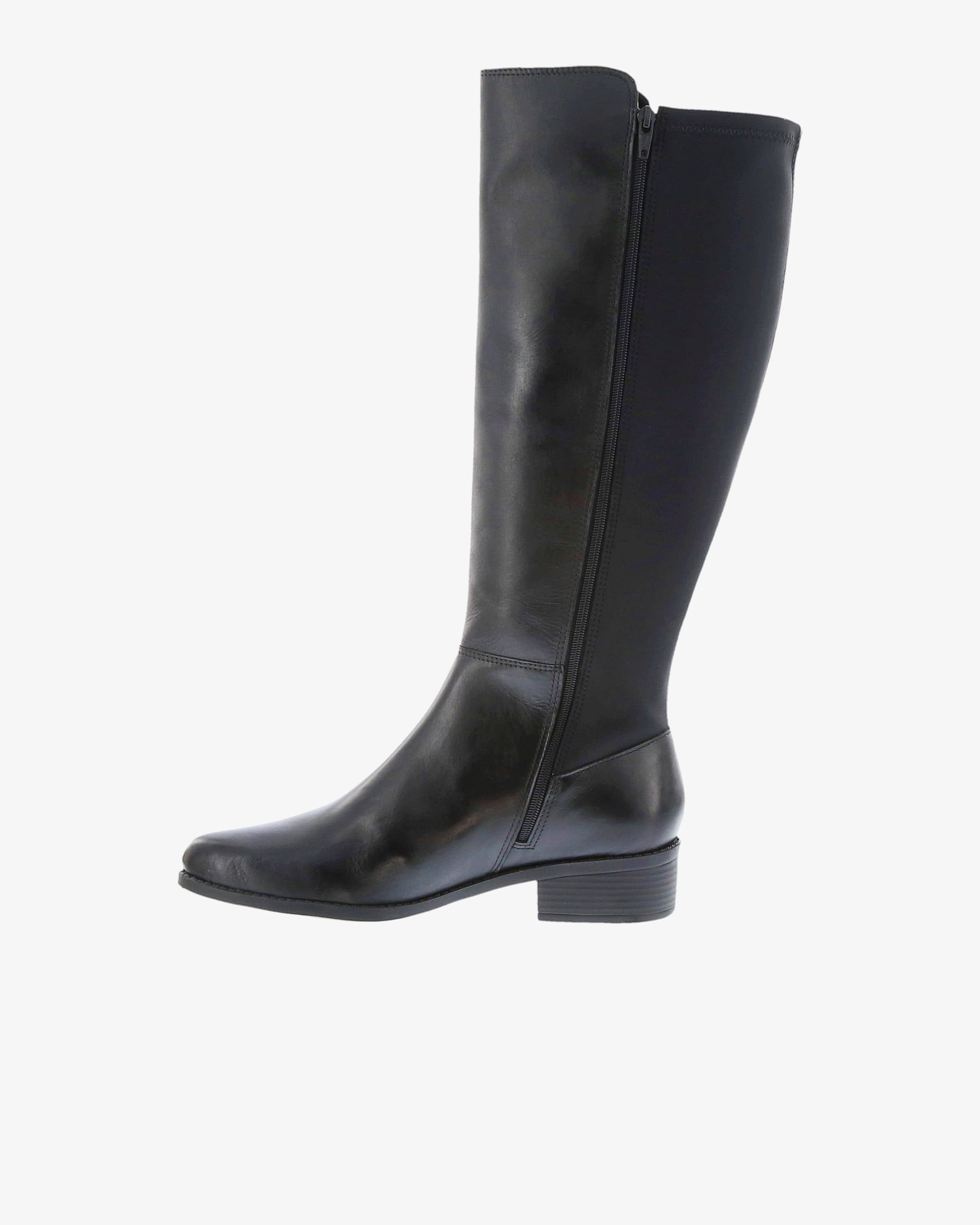 Nu by Neo Iris Tall Boot in Black Napa Leather/Lycra inside view | colour:black-napa-leather-lycra
