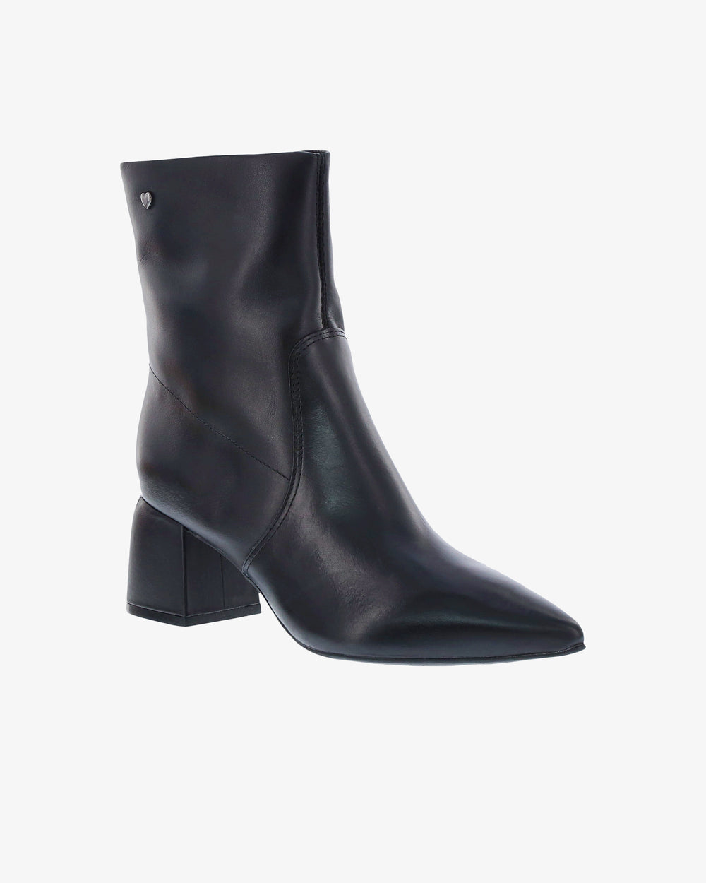 Nu by Neo Liatra Ankle Boot in Black Smooth Leather angled view | colour:black-smooth-leather