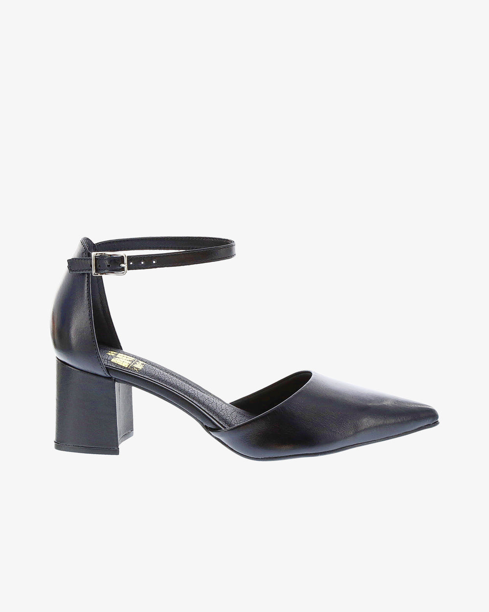 Nu by Neo Lobela Heel in Black Smooth Leather side view | colour:black-smooth-leather