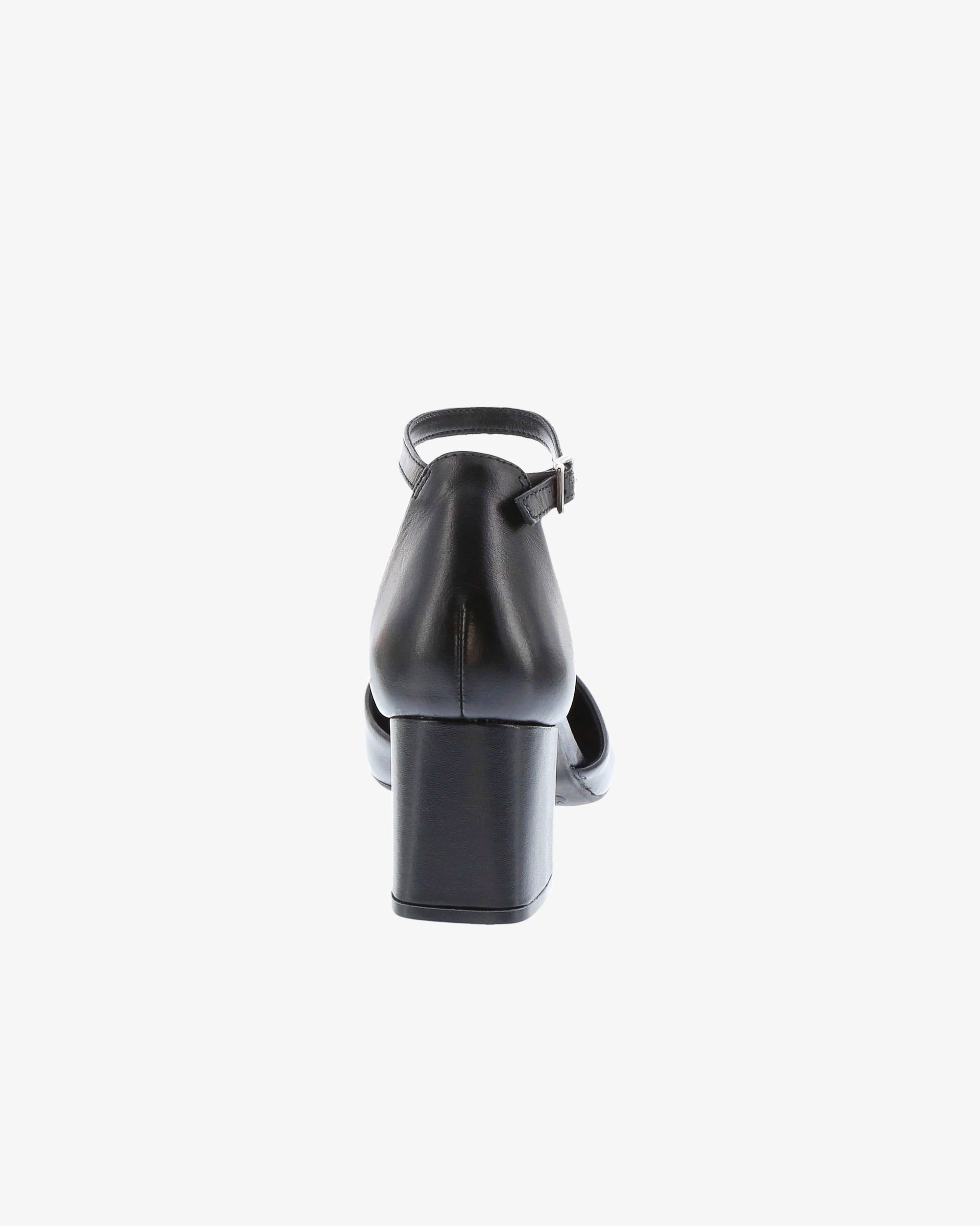Nu by Neo Lobela Heel in Black Smooth Leather heel view | colour:black-smooth-leather