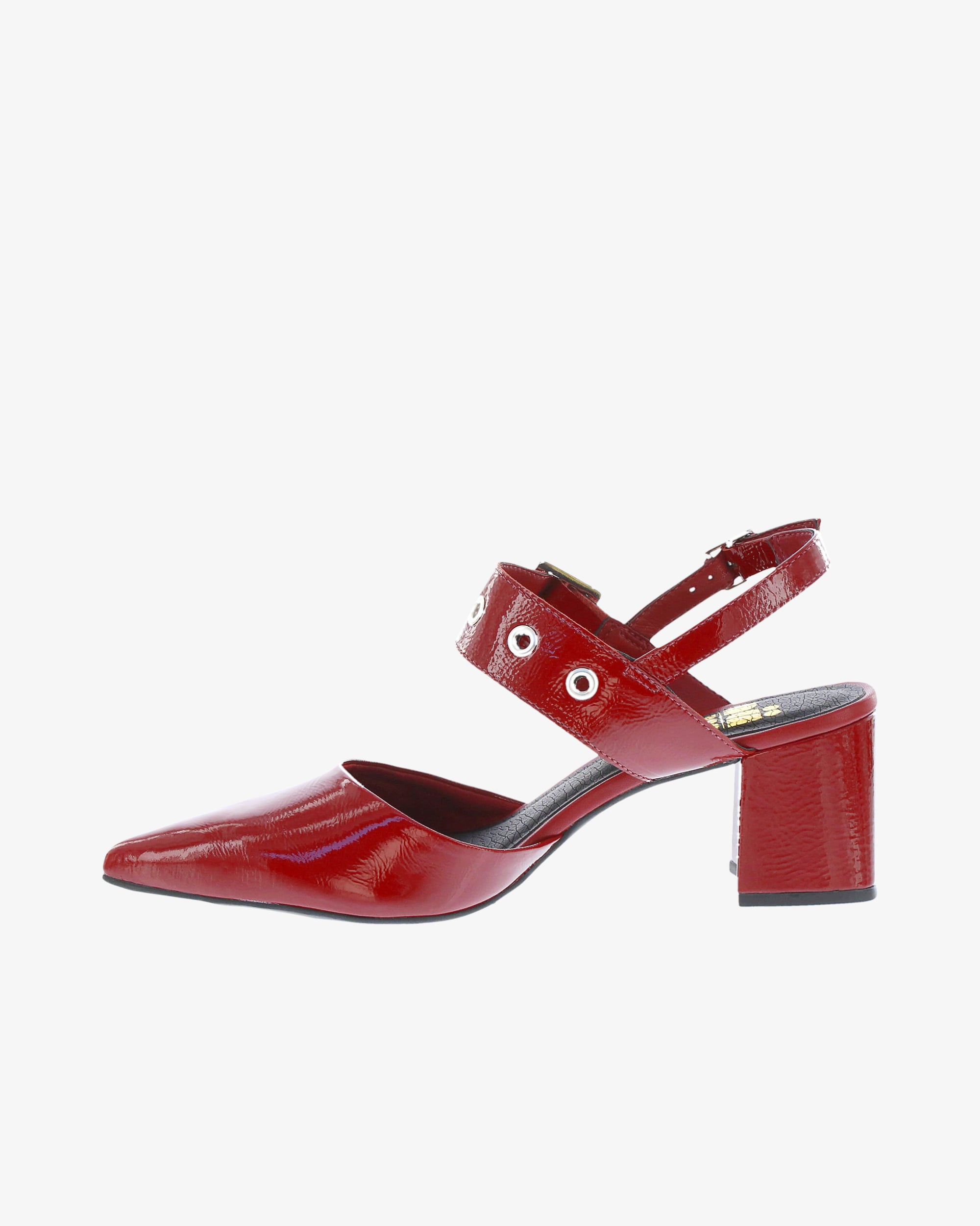 Nu by Neo Lotice Heel in Burgundy Crinkle Patent Leather inside view | colour:burgundy-crinkle-patent-leather