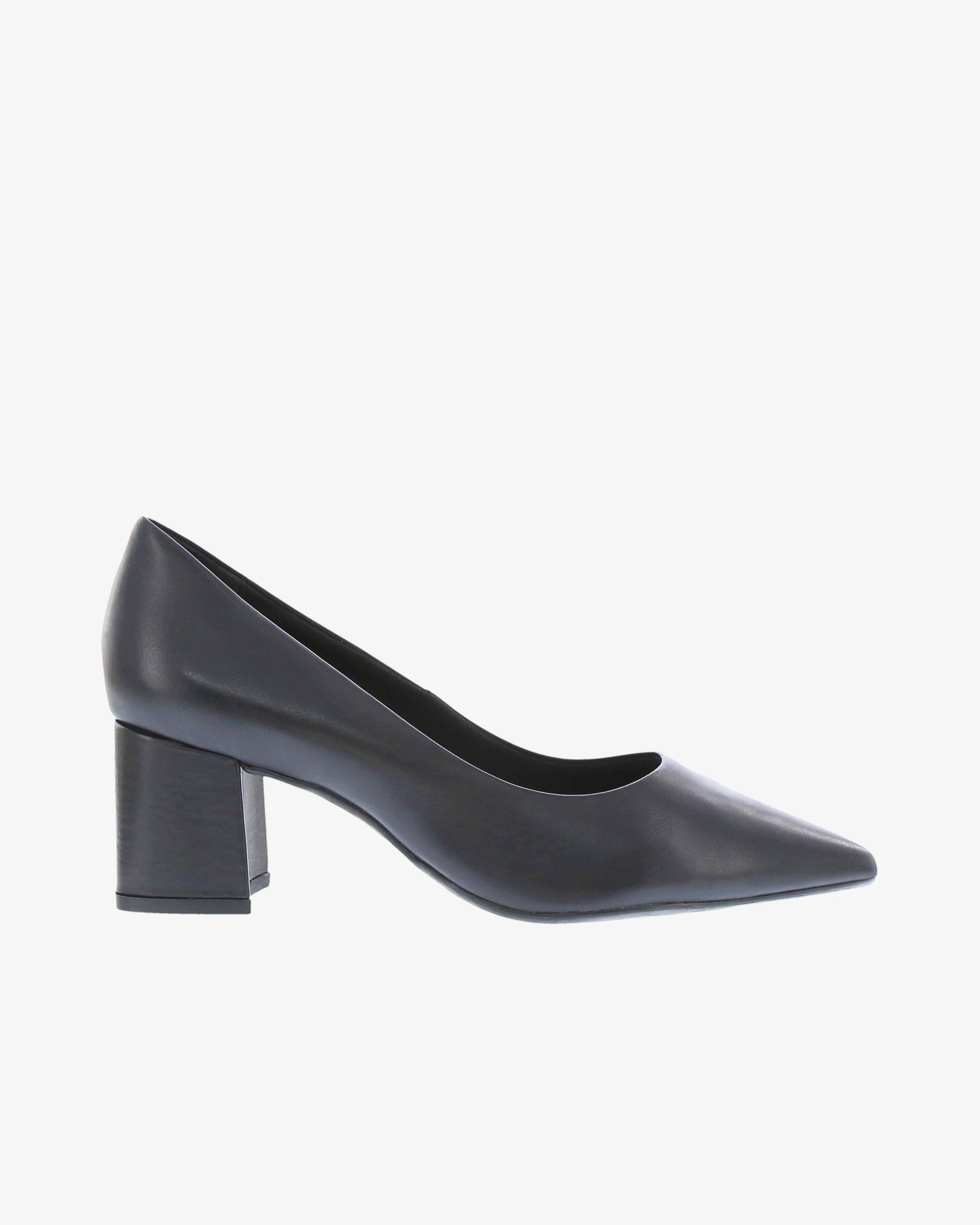 Nu by Neo Lunara Heel in Black Smooth Leather side view | colour:black-smooth-leather