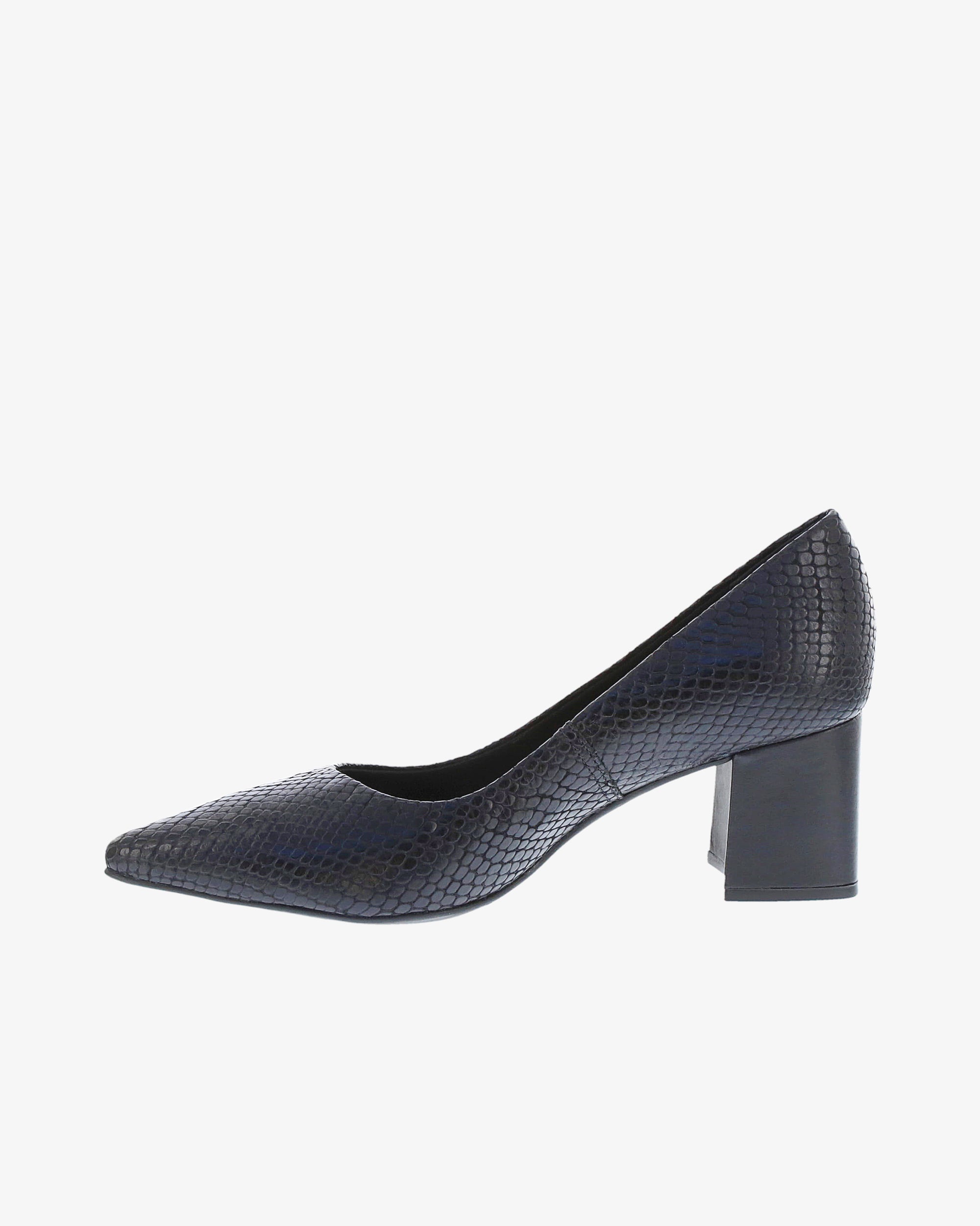 Nu by Neo Lunara Heel in Black Snake Print Leather inside view | colour:black-snake-print-leather