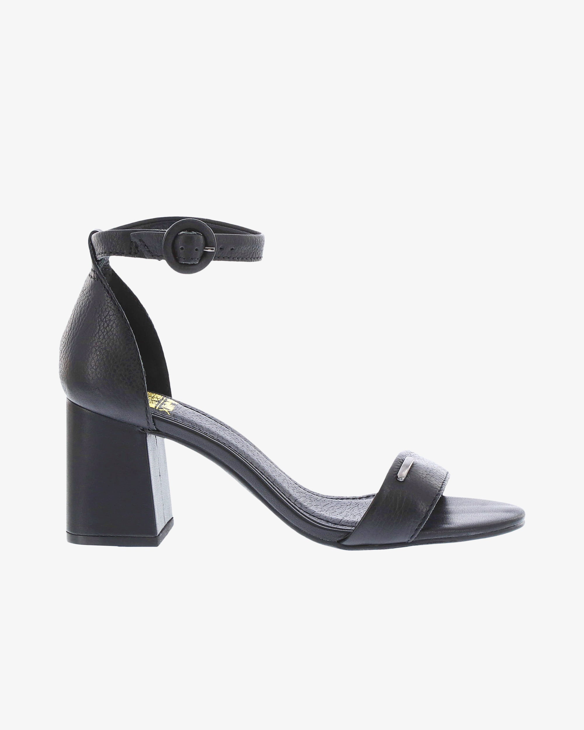 Nu by Neo Mimosa Sandal in Black Smooth Leather side view | colour:black-smooth-leather