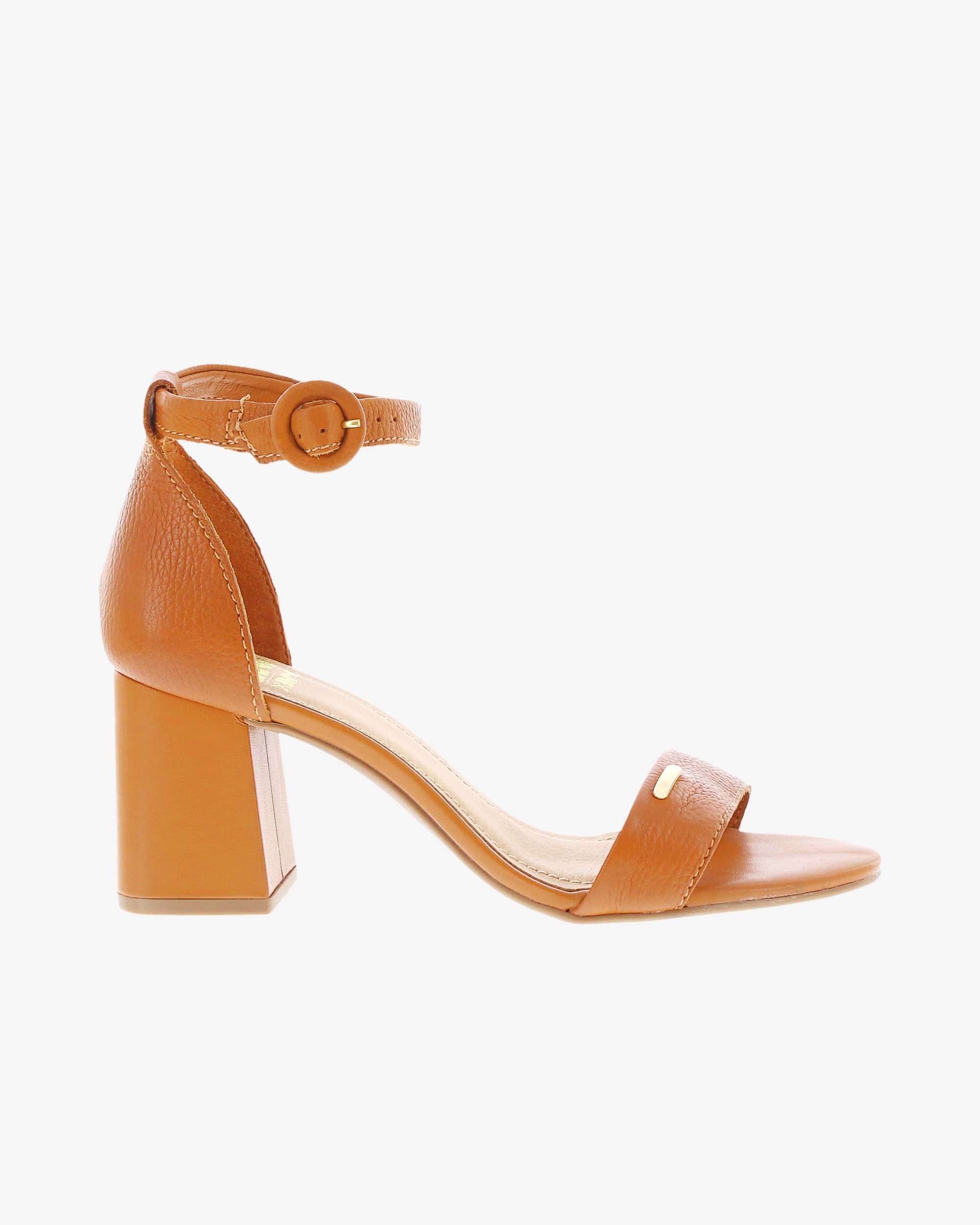 Nu by Neo Mimosa Sandal in Caramel Smooth Leather side view | colour:caramel-smooth-leather