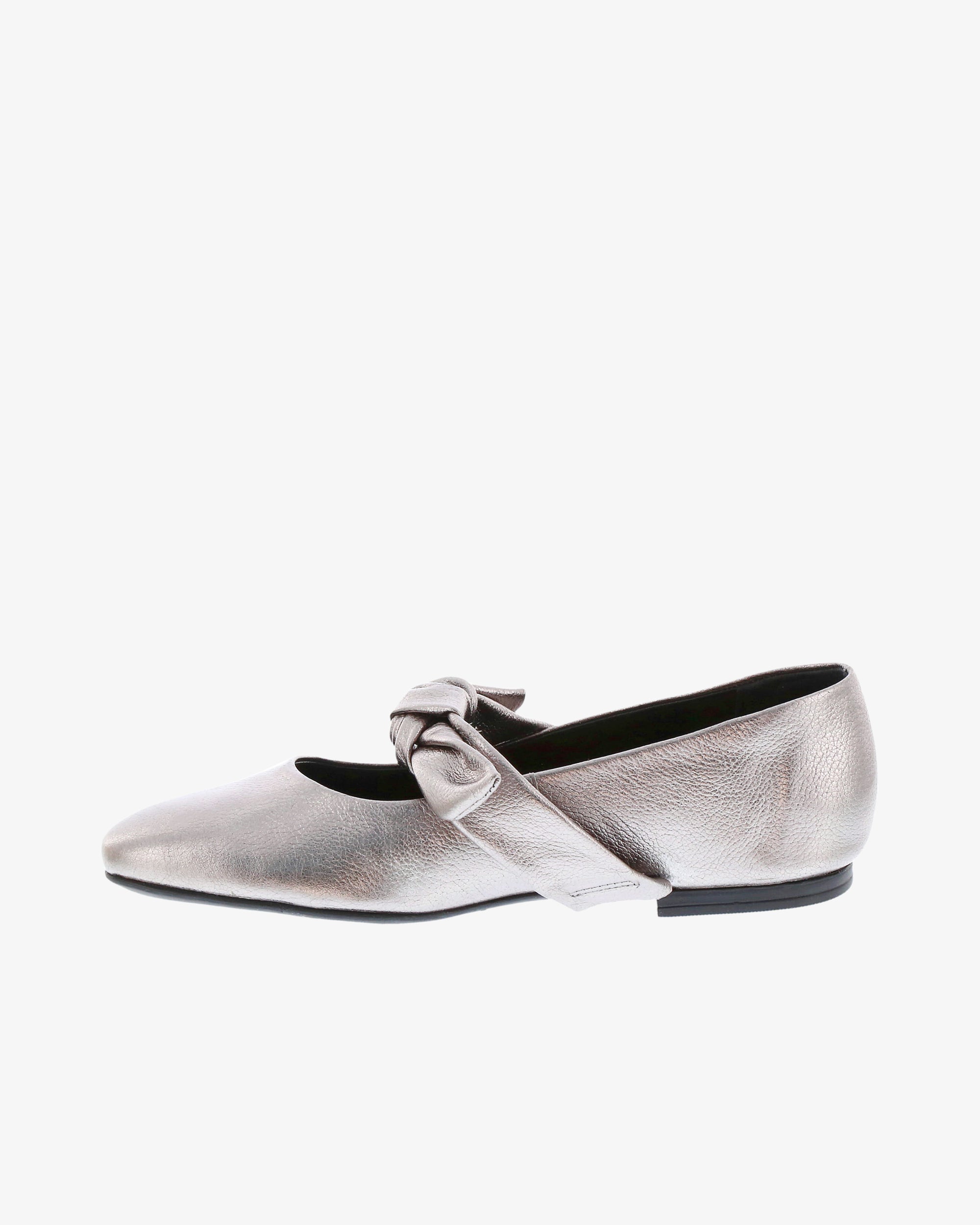 Nu by Neo Myosie Flat in Pewter Metallic Leather inside view | colour:pewter-metallic-leather