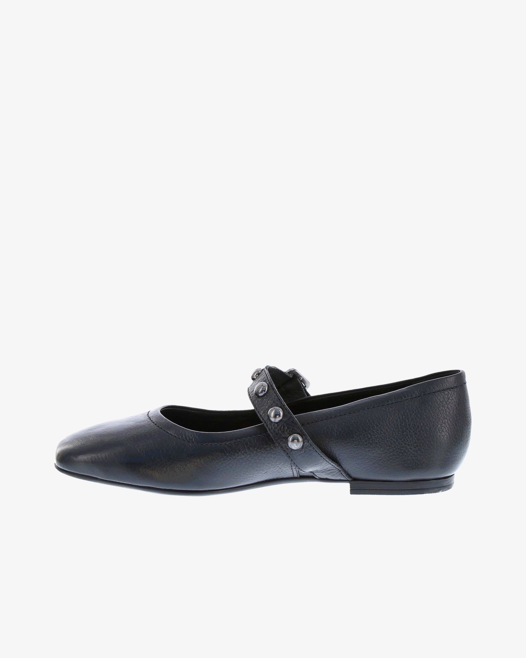 Nu by Neo Myrtel Flat in Black Smooth Leather inside view | colour:black-smooth-leather