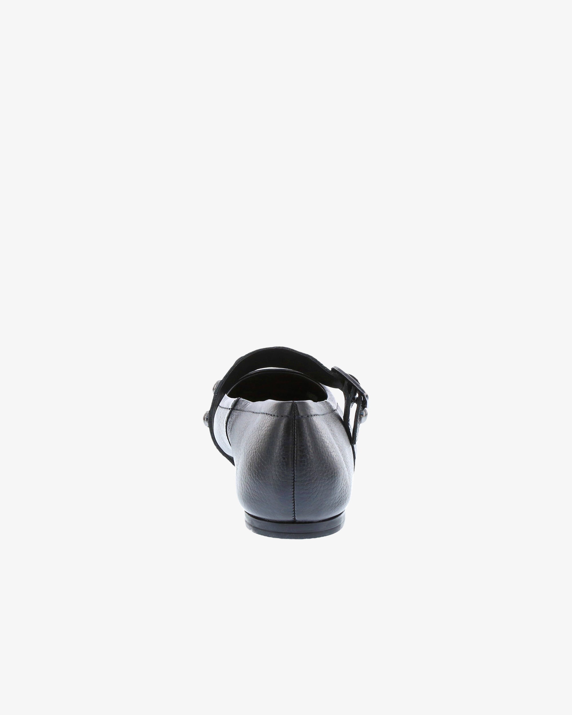 Nu by Neo Myrtel Flat in Black Smooth Leather heel view | colour:black-smooth-leather