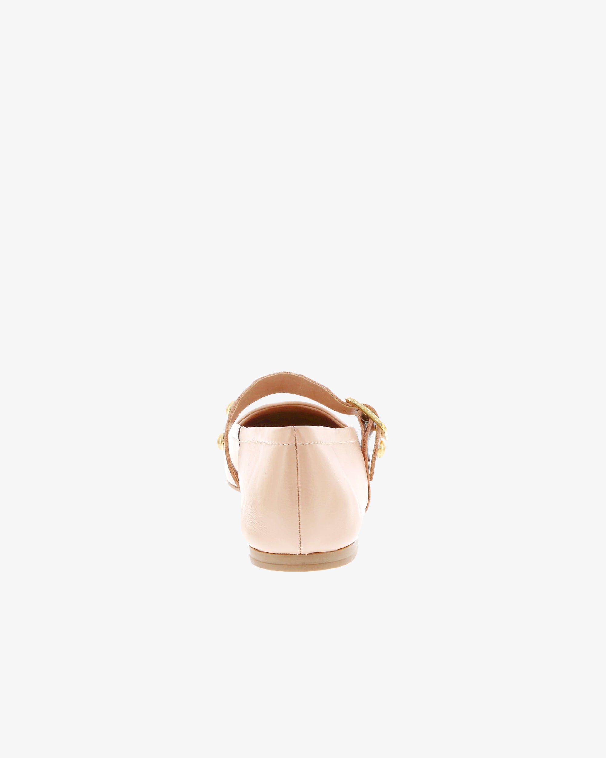 Nu by Neo Myrtel Flat in Nude Smooth Leather heel view | colour:nude-smooth-leather