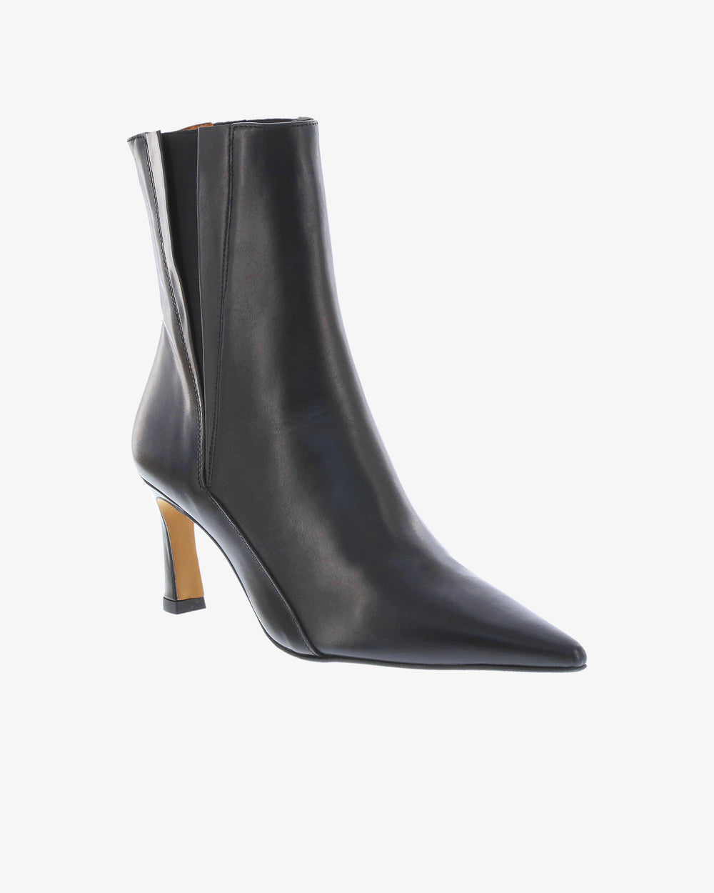 Neo Cerin Ankle Boot in Black Semi Gloss Leather angled view | colour:black-semi-gloss-leather